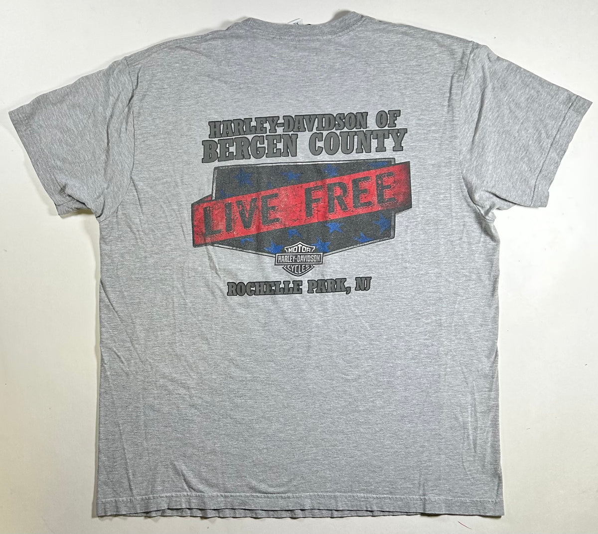 2022 Harley Davidson Motorcycles Of Bergen County Rochelle Park, NJ Live Free USA Flag Tee XL 24.25x30.25 Inches