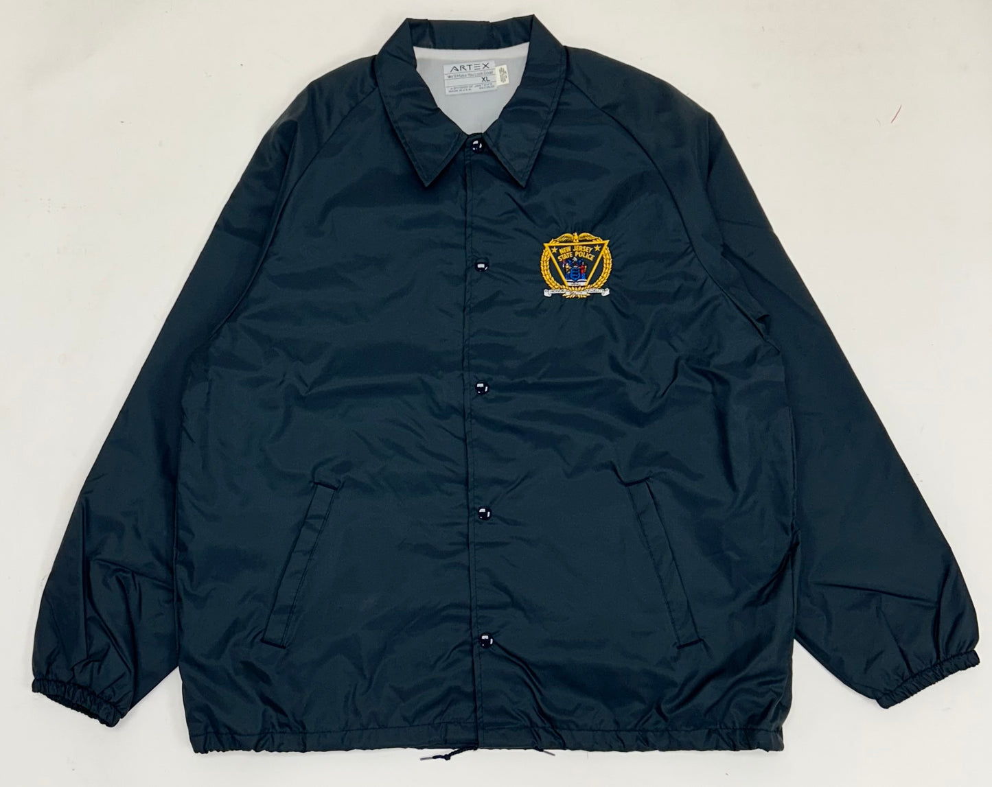 Vintage 90s New Jersey State Police Coaches Jacket Artex XL 27x31 Inches Navy