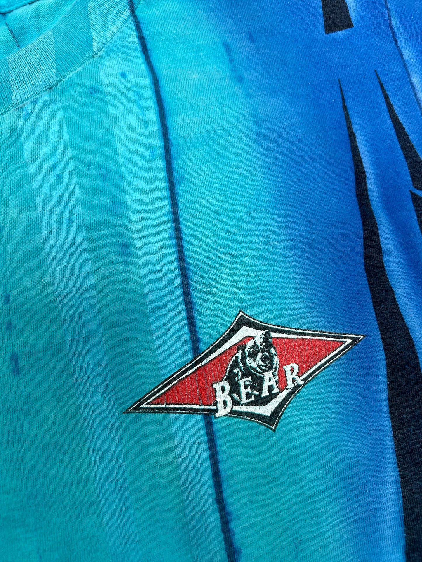 Vintage Bear Surfboards Tie-Dye Blue Shirt XL/2XL Fit 26.5x28.75 Inches Made In USA