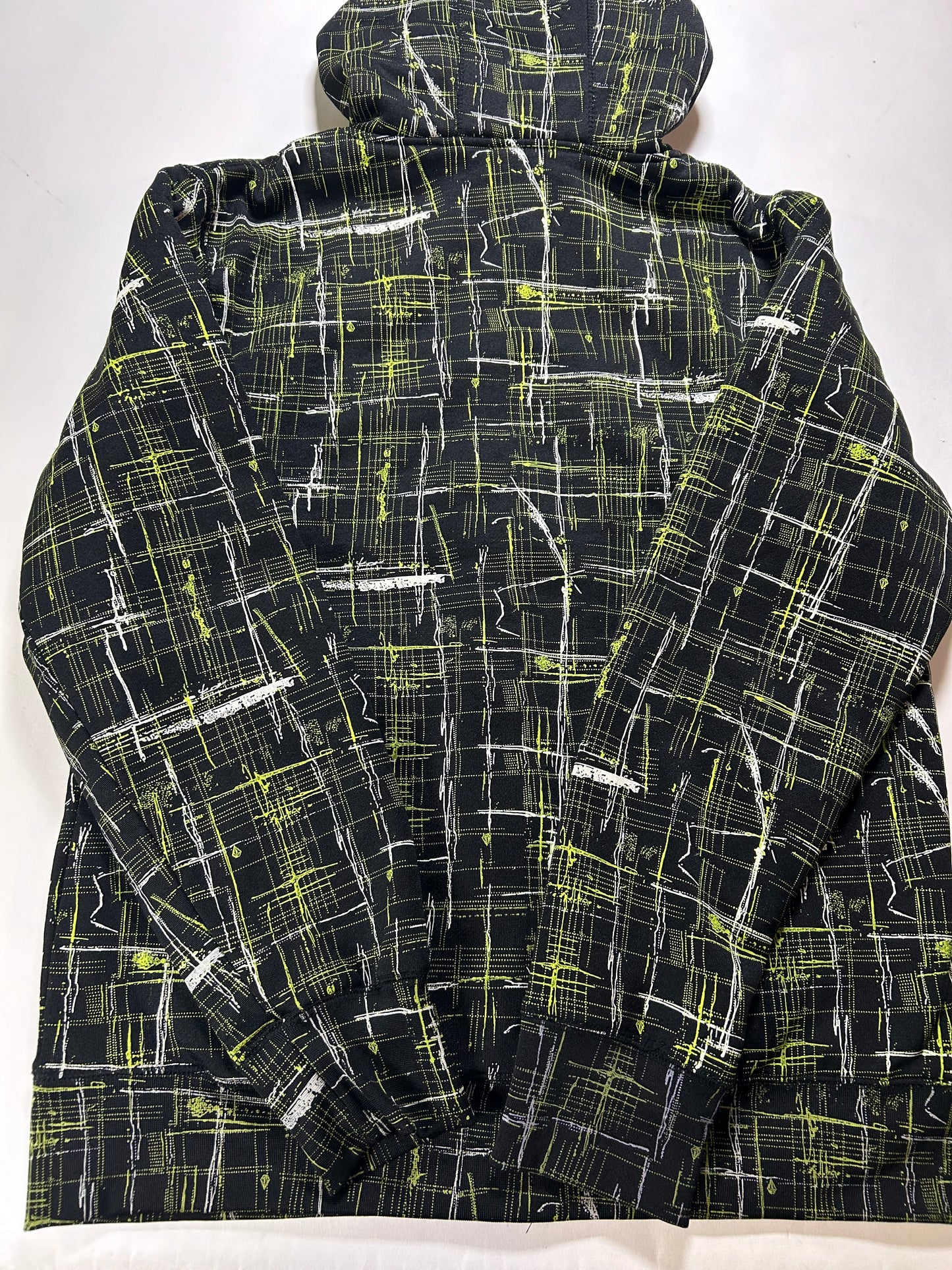 Vintage 00s Volcom Stone Fleeced Lined Zip Up Hooded Sweatshirt Large/Medium Fit 23x29.25 Inches