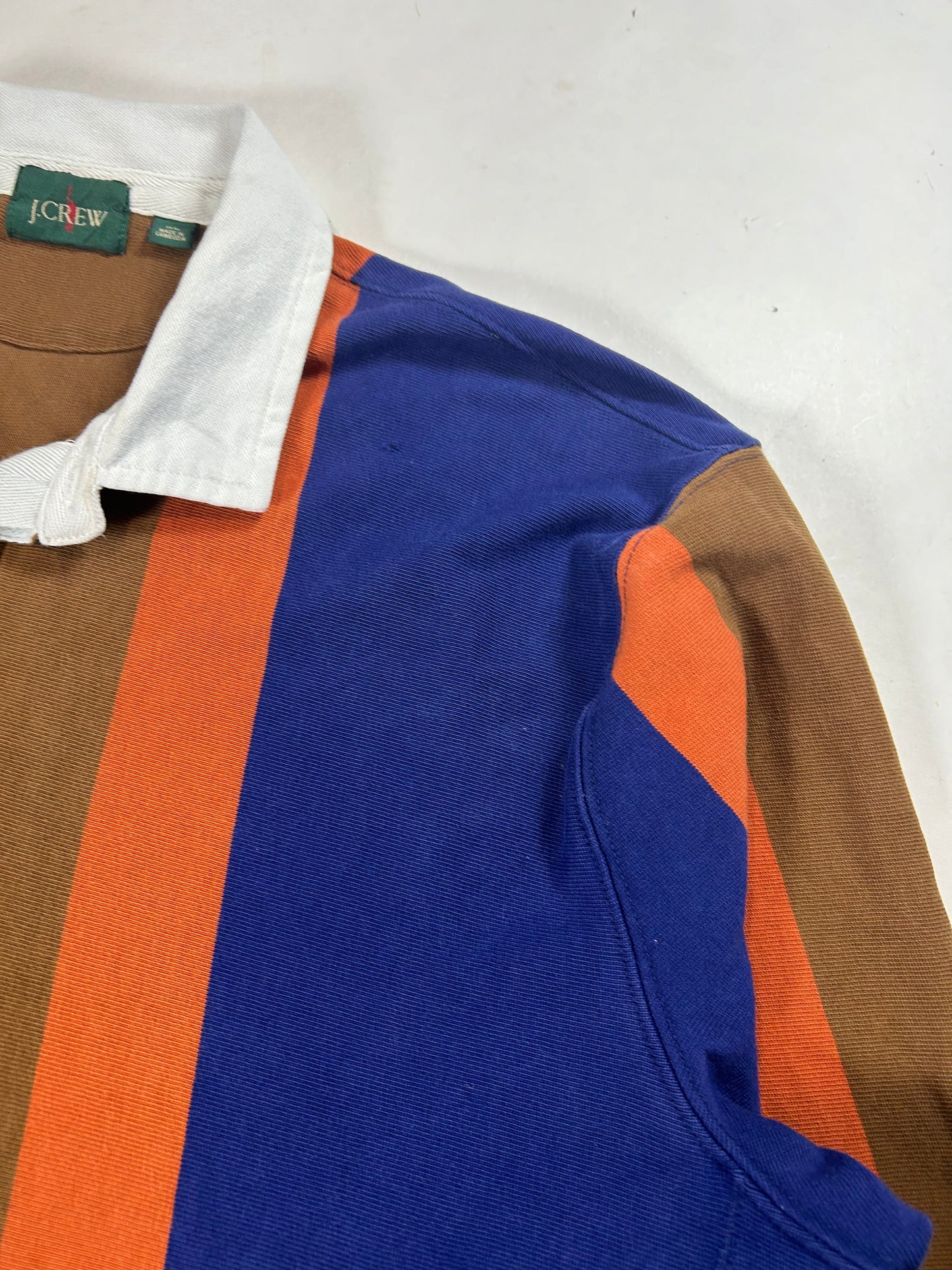 J. Crew Rugby Polo Big Stripe Color Long Sleeve Shirt XL 25x30.25 Inches FA22