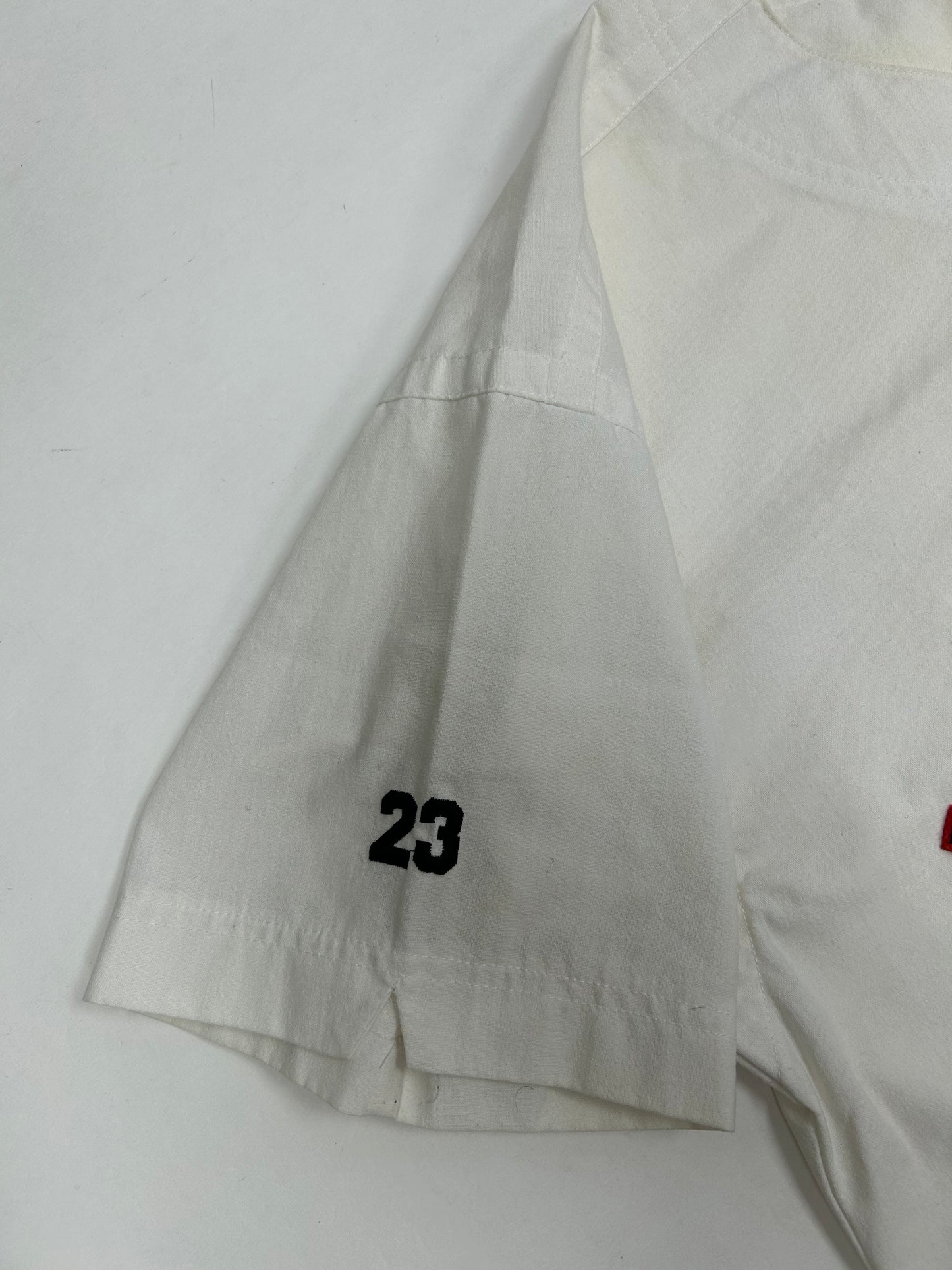 Vintage Nike Air Jordan 'Spellout Logo' Baseball Jersey White 1991 Rare XL