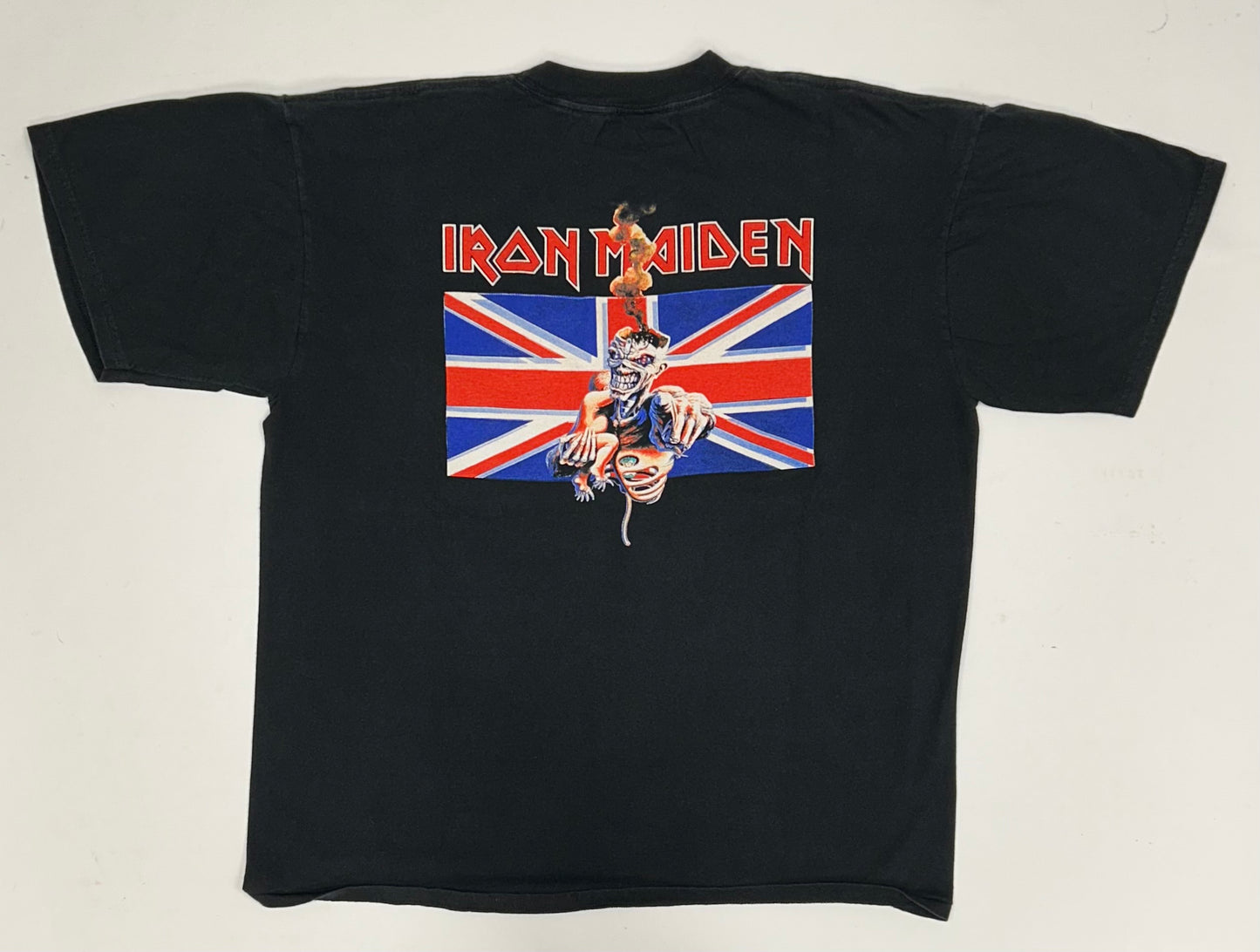 Vintage Iron Maiden Don’t Walk Eddie Motorcycle Graphic Music Band AOP Graphic Tee XL 24.5x28.5 Inches Tultex Tag