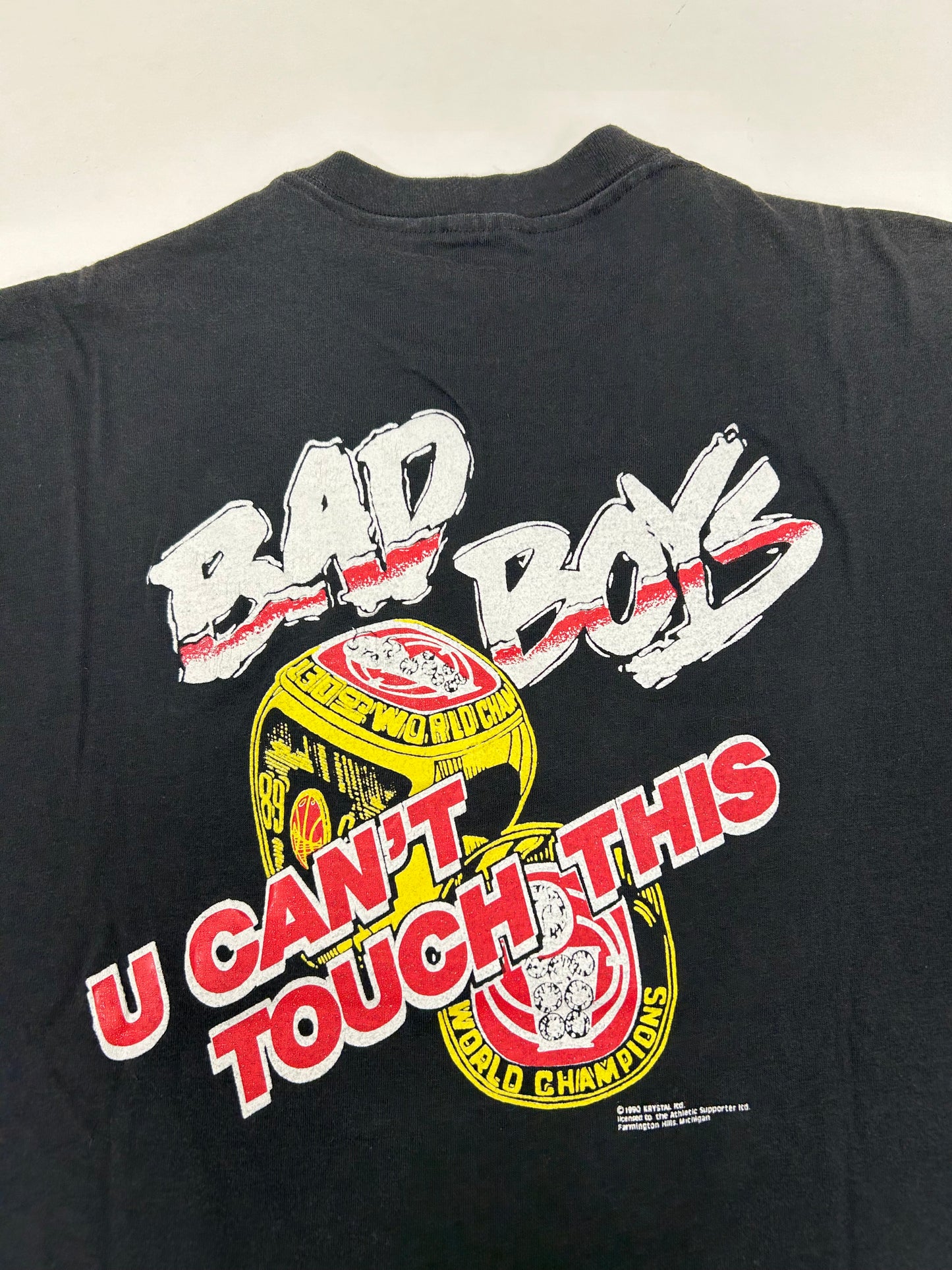 Vintage Detroit Pistons Bad Boys Hammer Time U Can’t Touch This World Champs Tee Tagged XL Fits Large 22.25x28.25 Worn & Faded