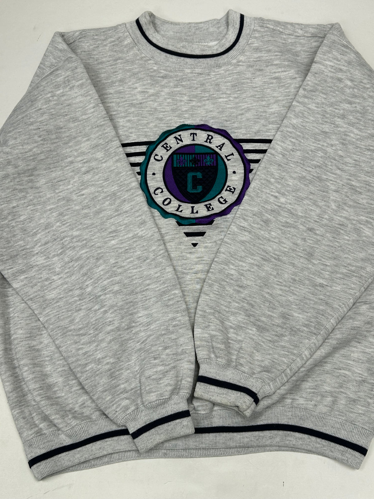Vintage Central College Crewneck Sweatshirt Gear For Sports Tagged Medium 24.75x27 Inches