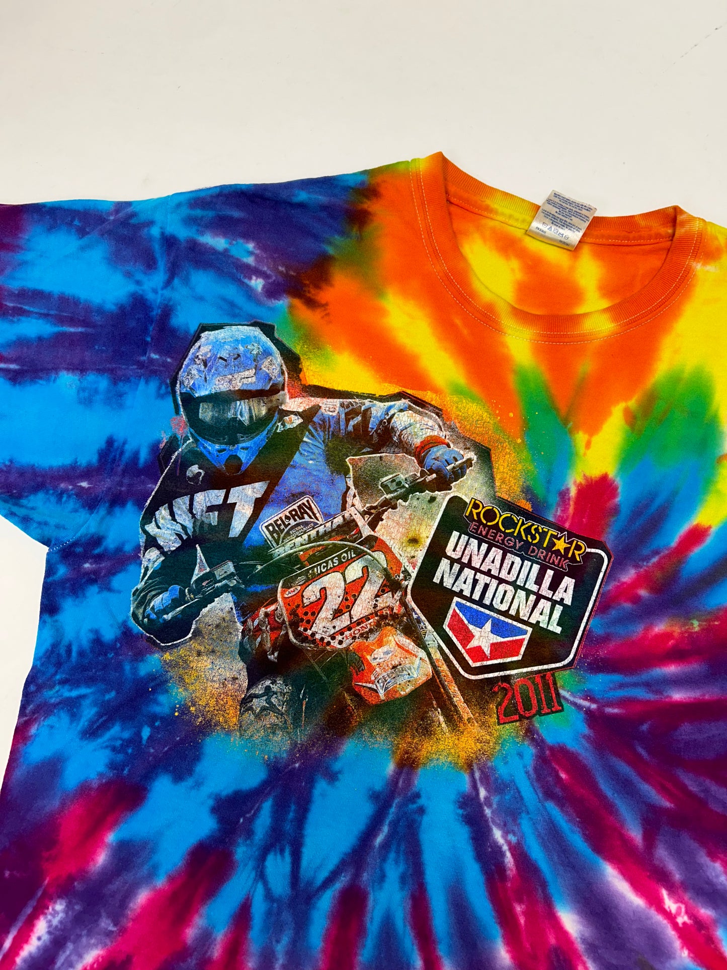 2011 Unadilla National Motocross Rockstar Energy MX Tie-Dye Tee Large 22x28 Inches