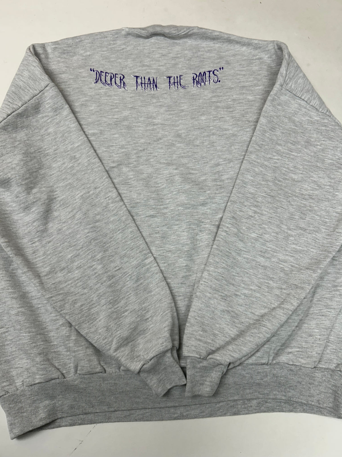 Edgewood New Jersey Deeper Than The Roots Crewneck Sweatshirt Heather Gray Jerzees Tag 50/50 Blend Mexico/USA 3XL/2XL Fit About 29.5x29.5 Inches