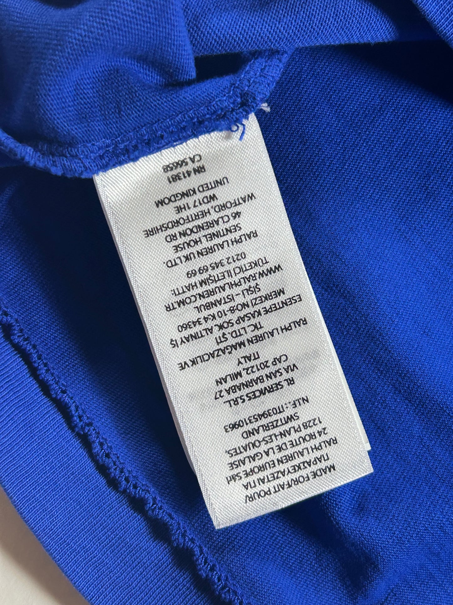 Polo Crew 1967 Polo Ralph Lauren Men’s T-Shirt Size XL 24.25x28.5 Inches Blue