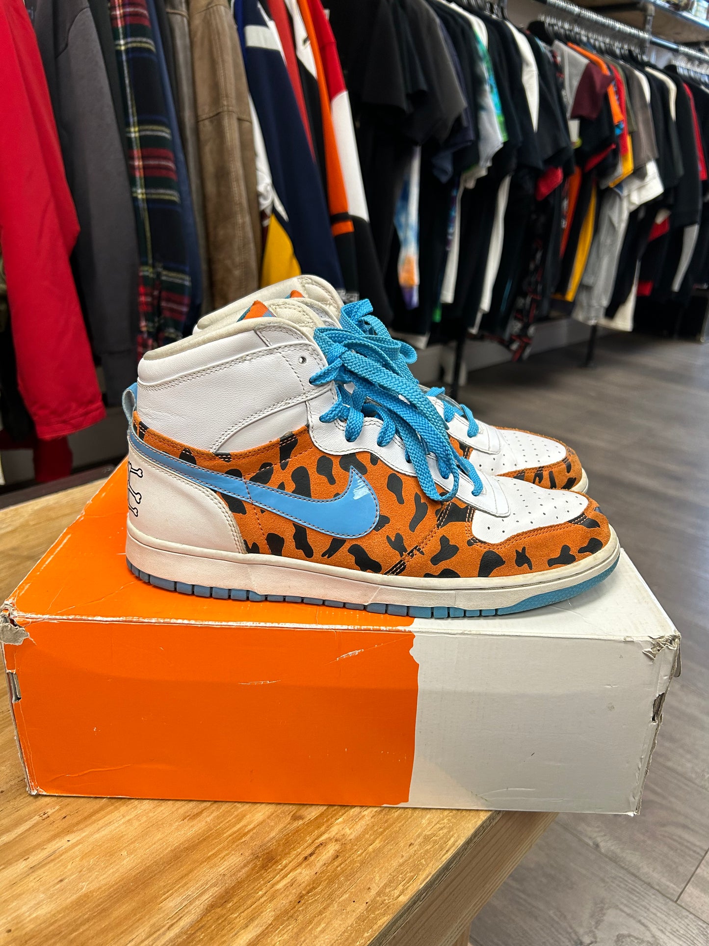 2009 Nike Fred Flintstone Big High QK Sneakers 9.5 370428841 Great Condition No Box As Is