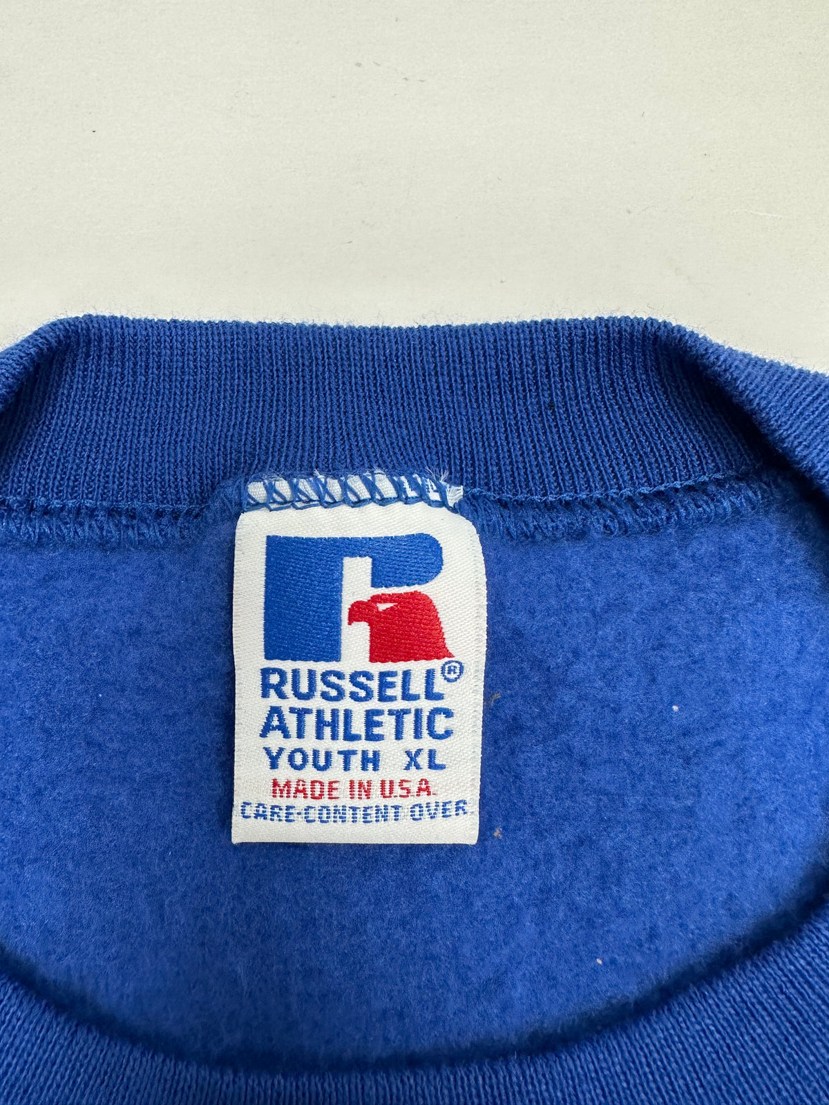 Edgewood NJ “Deeper Than The Roots.” First Edition Crewneck Sweatshirt Tagged Youth XL 20.5x24.5 Inches 90s Russell Athletic 50/50 Blend Made In USA DS  Royal