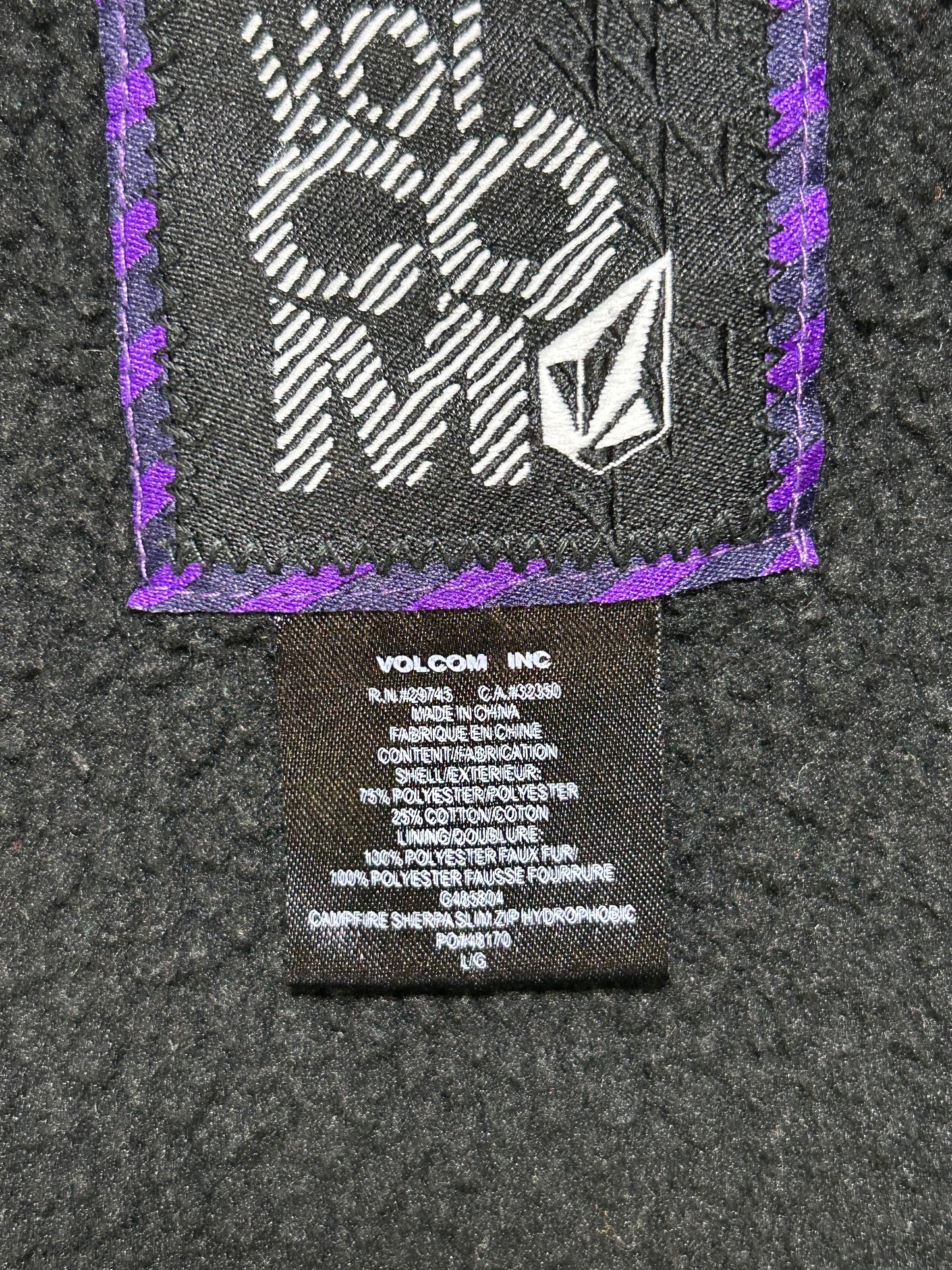 Vintage 00s Volcom Stone Fleeced Lined Zip Up Hooded Sweatshirt Large/Medium Fit 23x29.25 Inches