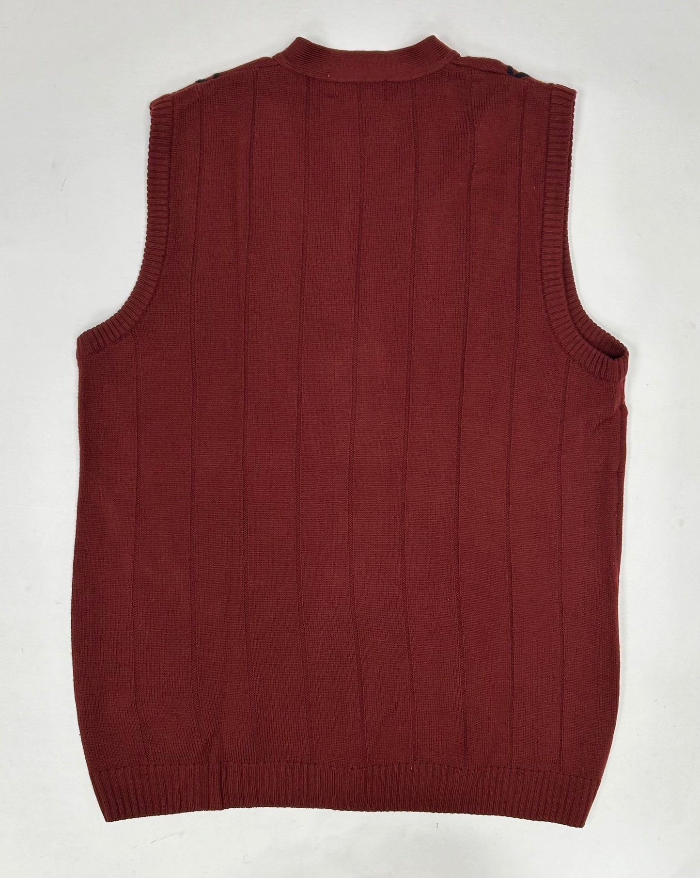 Casablanca V Neck Sweater Vest Button Down Pure New Wool Adult Size 42 23x29.75 Inches