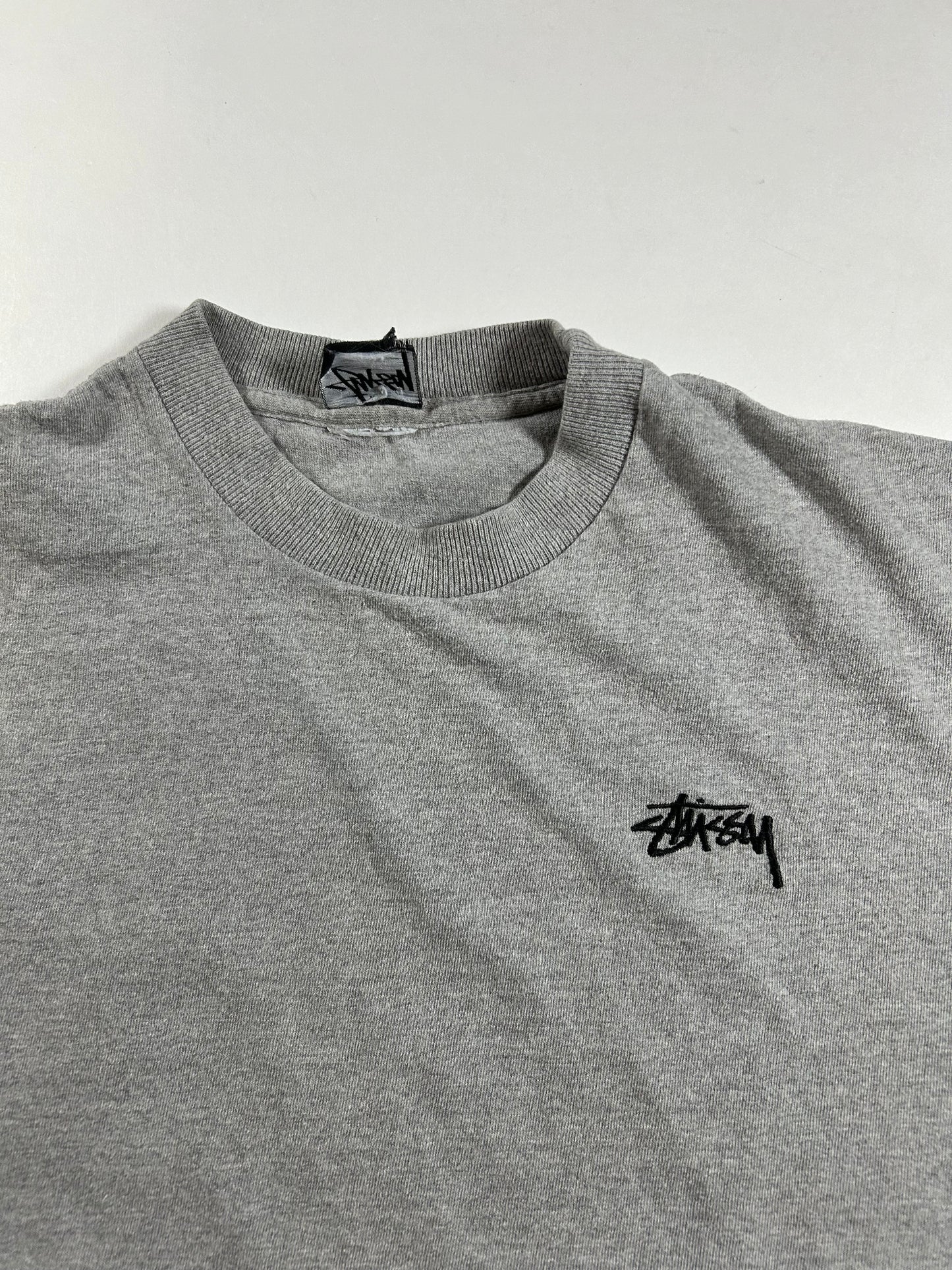 Vintage 90s Stüssy Chest Embroidered Logo Tee Small Fit 20x23.25 Inches