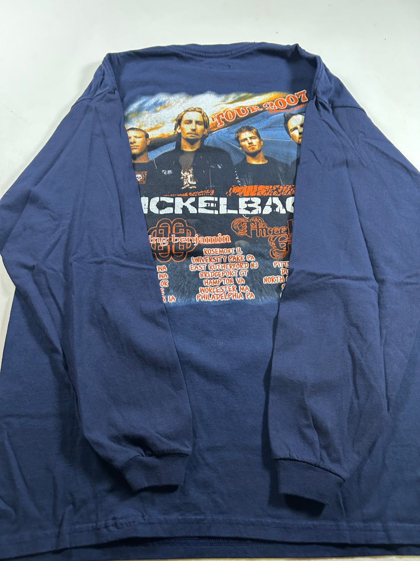 Vintage Nickelback Shirt All The Right Reasons Tour 2007 Tee Parking Lot XL/L 23.25x30.75 Inches