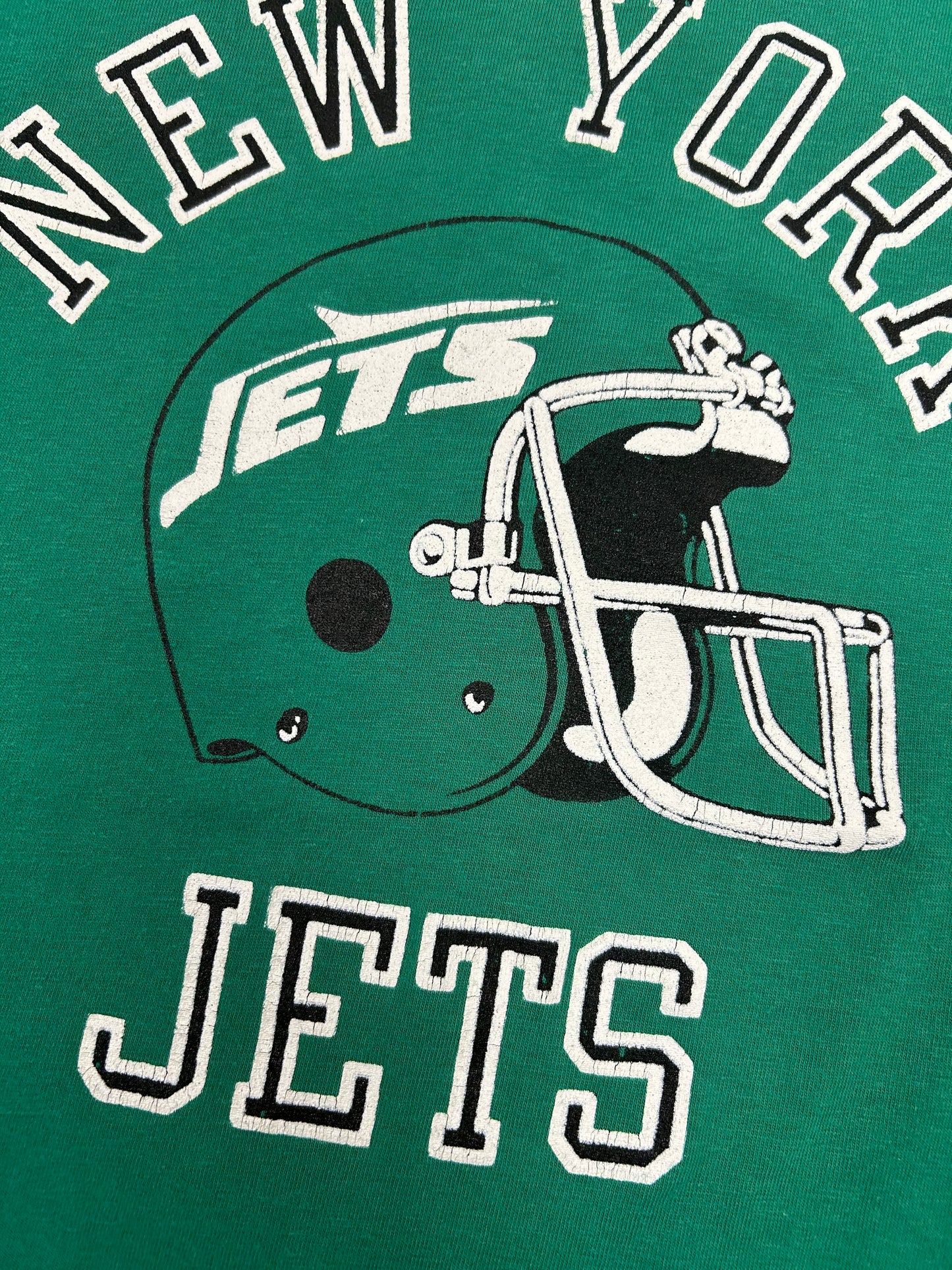 Vintage New York Jets NFL Helmet Logo Tee Small/Medium Fit 19x27.75 Inches