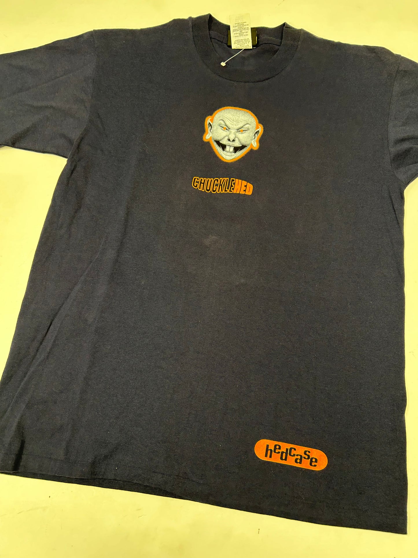 Vintage 1996 Hedcase Chucklehed Graphic EMC2 Tee Made in USA Clean Large 21.75x30.25 Inches