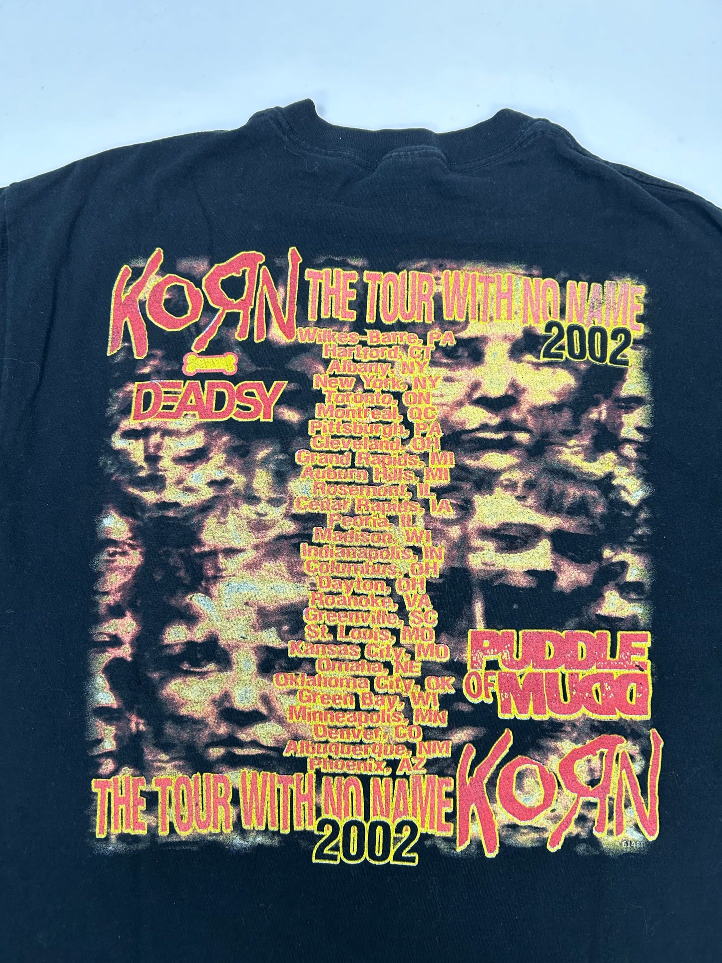 Vintage 2002 Korn Untouchables  The Tour With No Name Band Heavy Rock Shirt XL 23.25x29.25 Inches