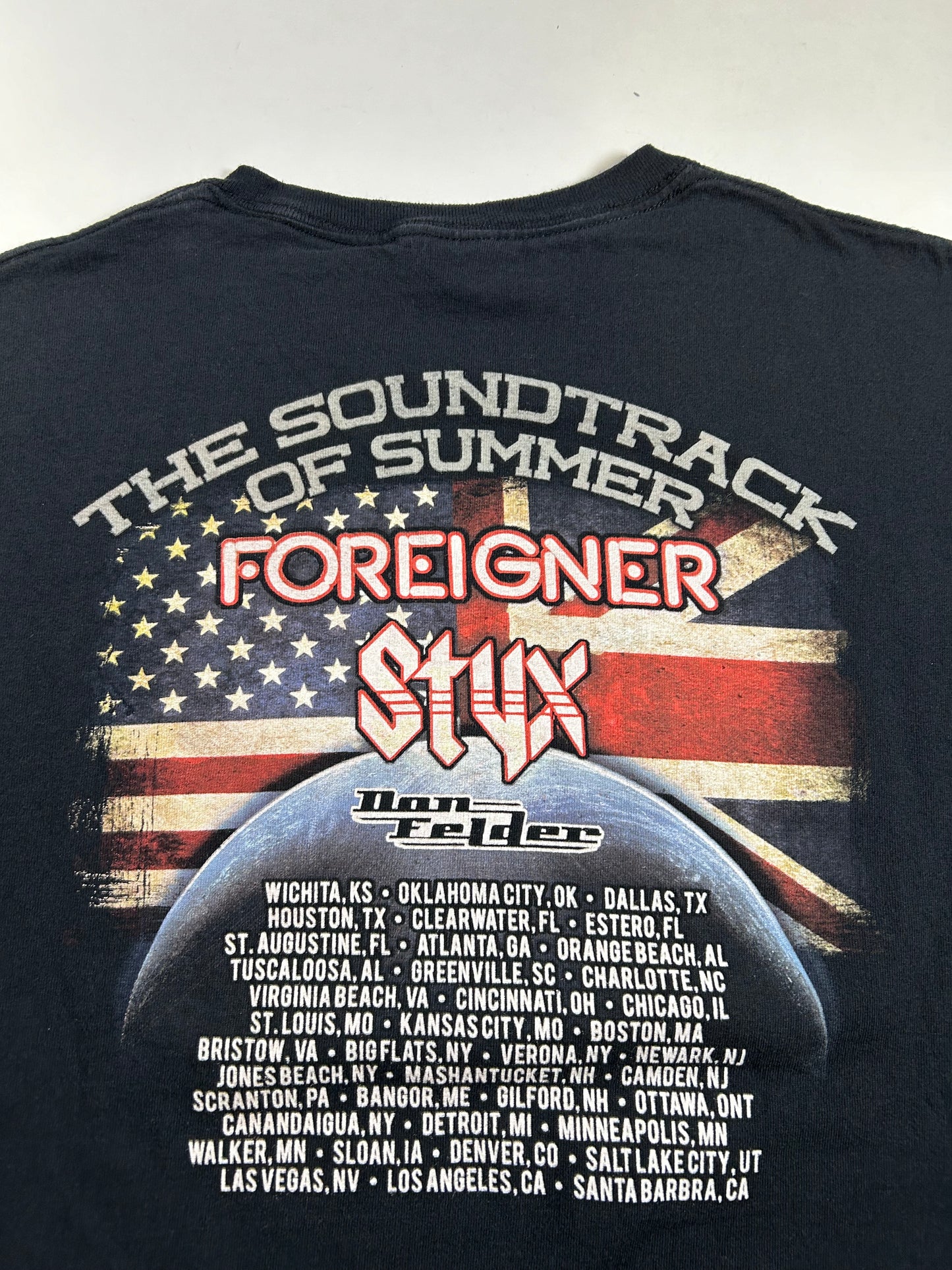 2014 Foreigner Styx Don Felder Concert Shirt Soundtrack Of America Tour Size 2XL