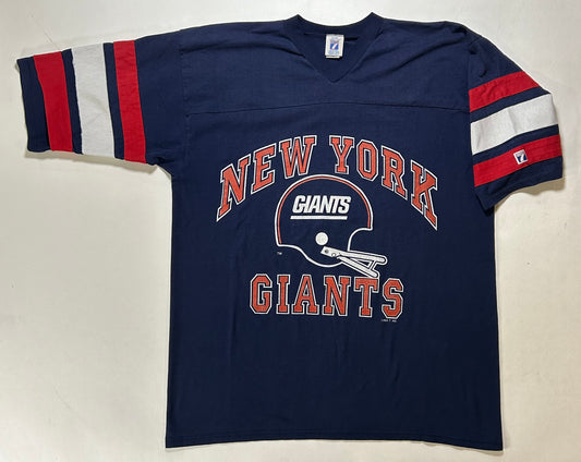 Vintage Logo 7 New York Giants NFL 3/4 Sleeve Tee XL 23x29.75 Inches