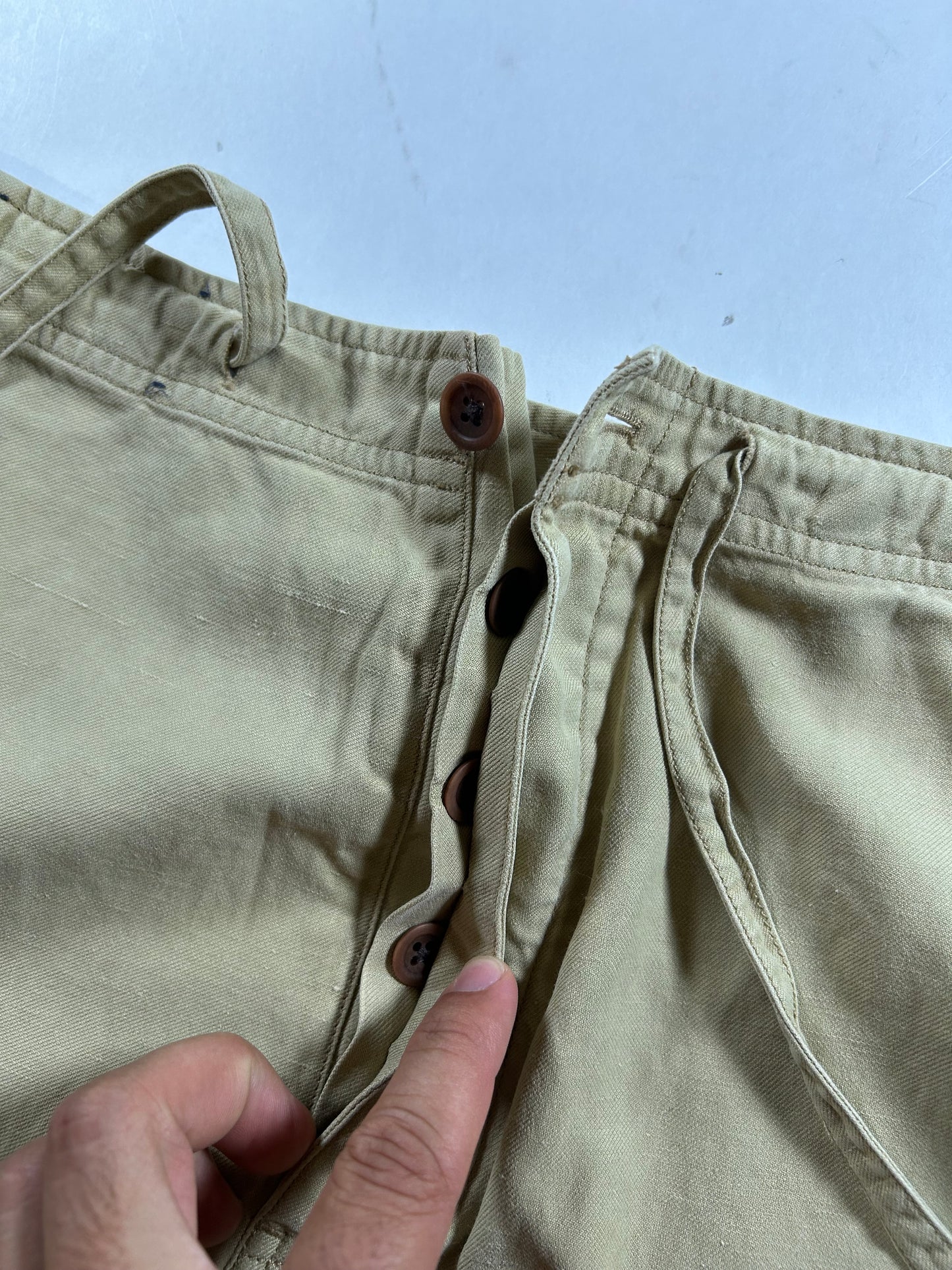 Vintage Polo Ralph Lauren Cargo Shorts Linen Silk Beige Drawstring Military Size 30 16.5x22.5 Inches