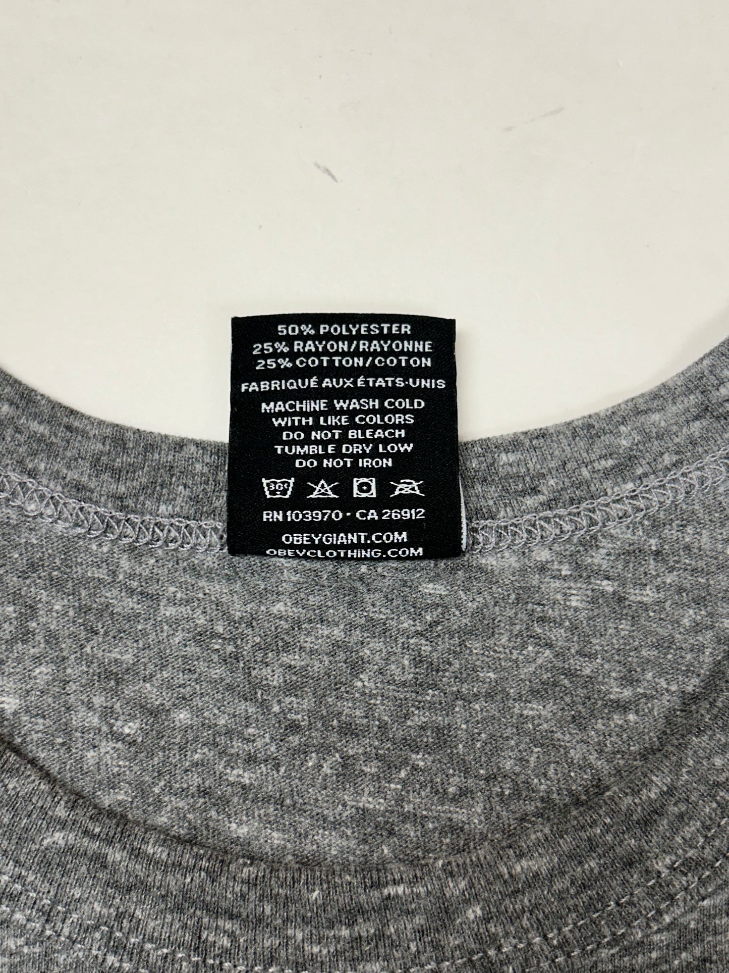 OBEY Dissent Worldwide Tee Gray  Small/Medium Fit 19.5x26.25 Inches