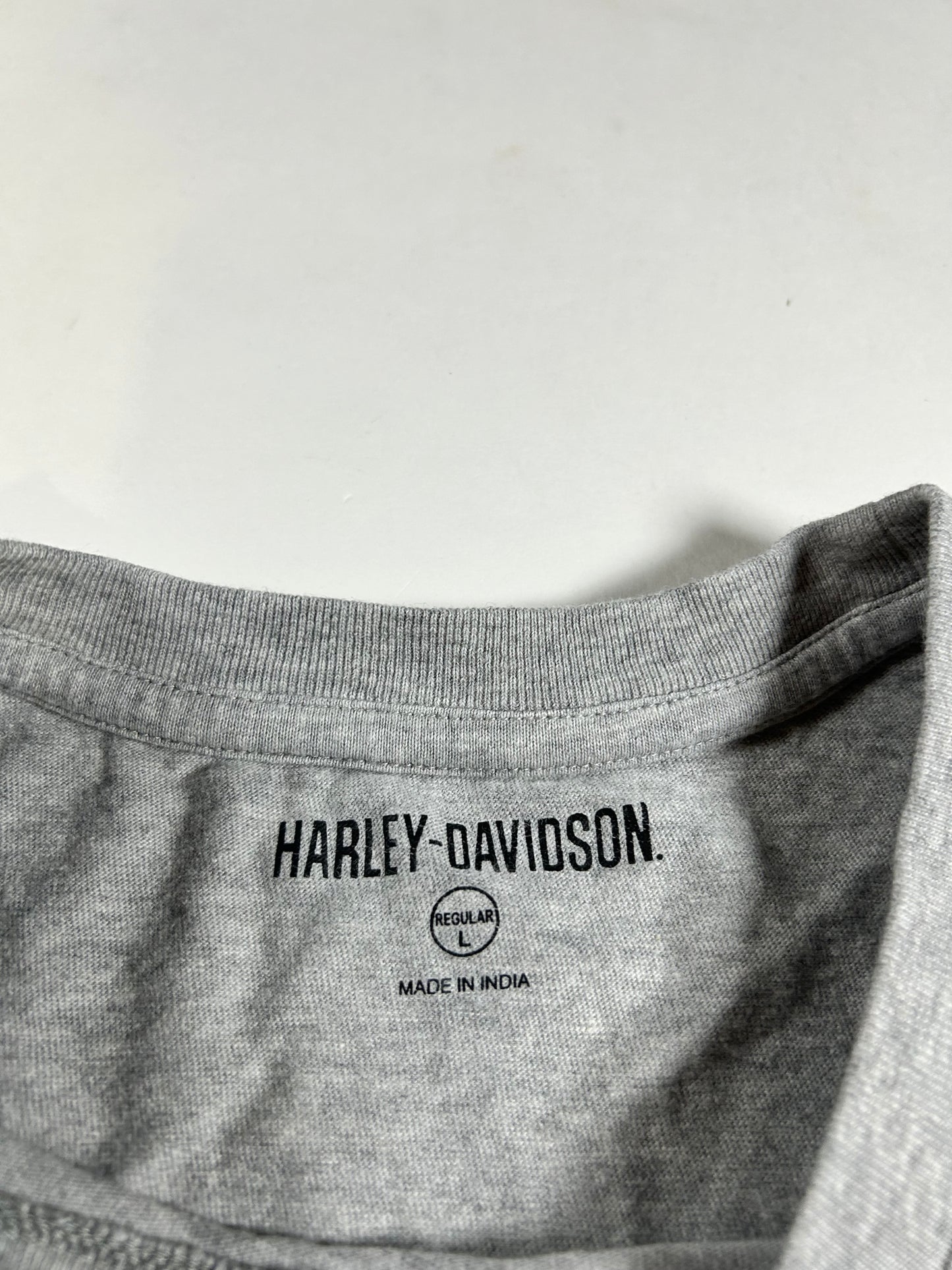 2020s Harley Davidson Motorcycle Company Milwaukee Wisconsin Tee Large 23x28 Inches Gray