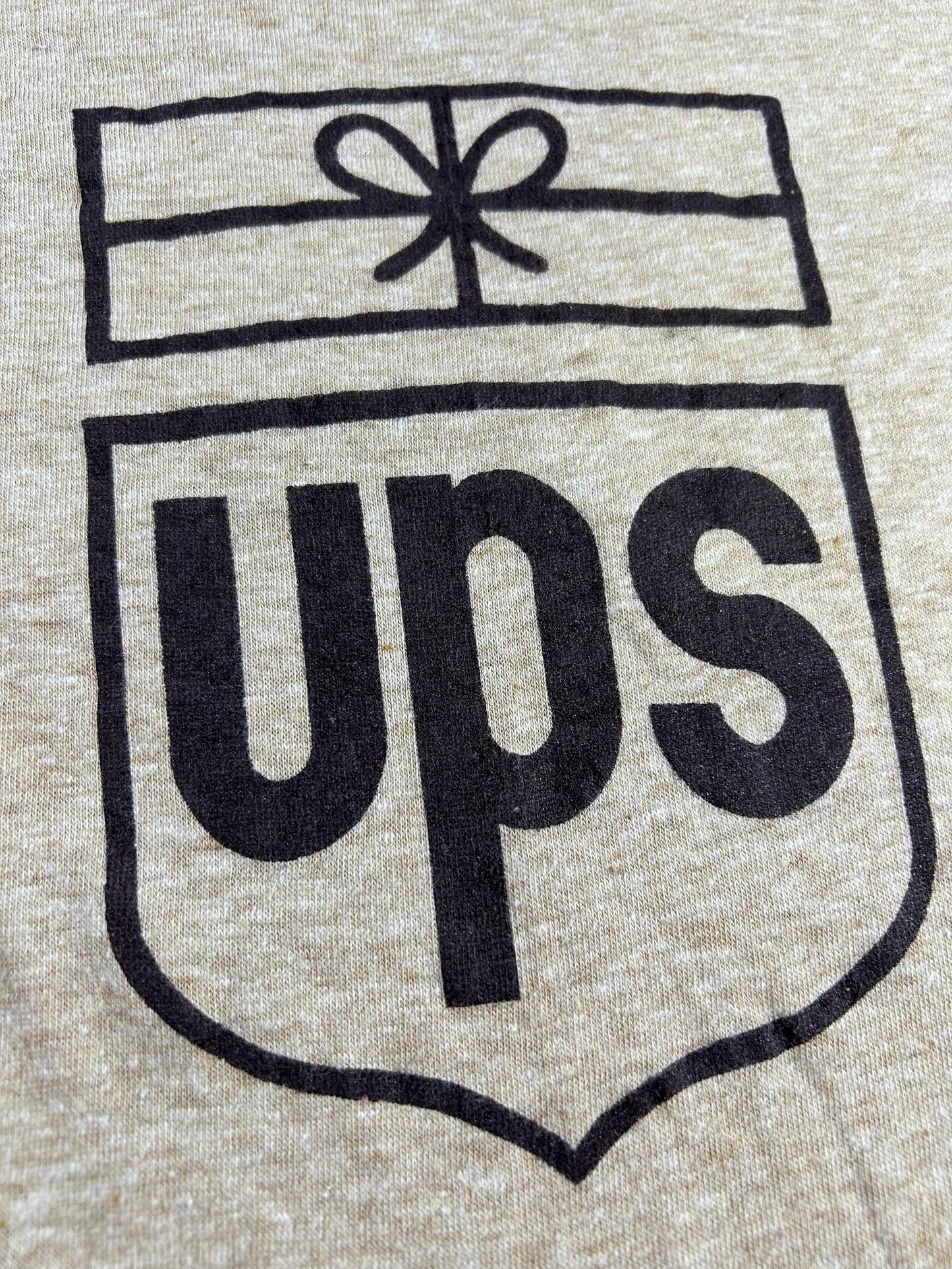 Vintage 80s UPS UNITED Parcel Service Shipping Walk America 1982 Ringer Tee Hanes L/M Fit 20.75x30.25 Inches