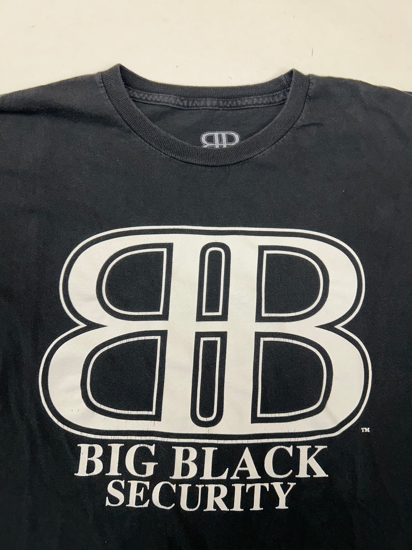 Vintage 00s Big Black Security BB 22’s Son Christopher “Big Black” Boykin Brand Tee Rob & Big Large 22x29 Inches As Is