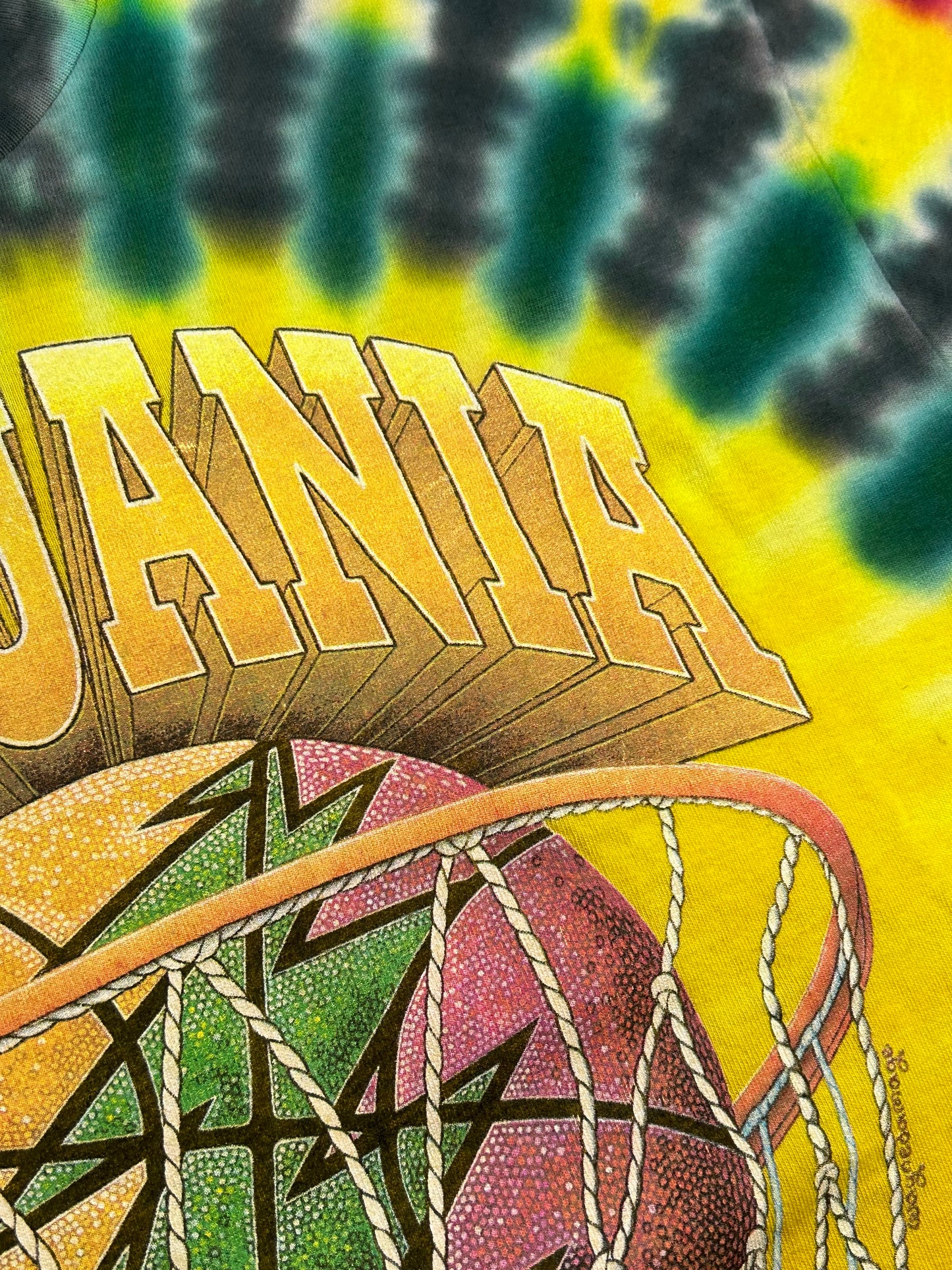 Vintage 1996 Grateful Dead Lithuania Basketball Team Tie Dye Tee USA Large 22.25x29.5 Inches