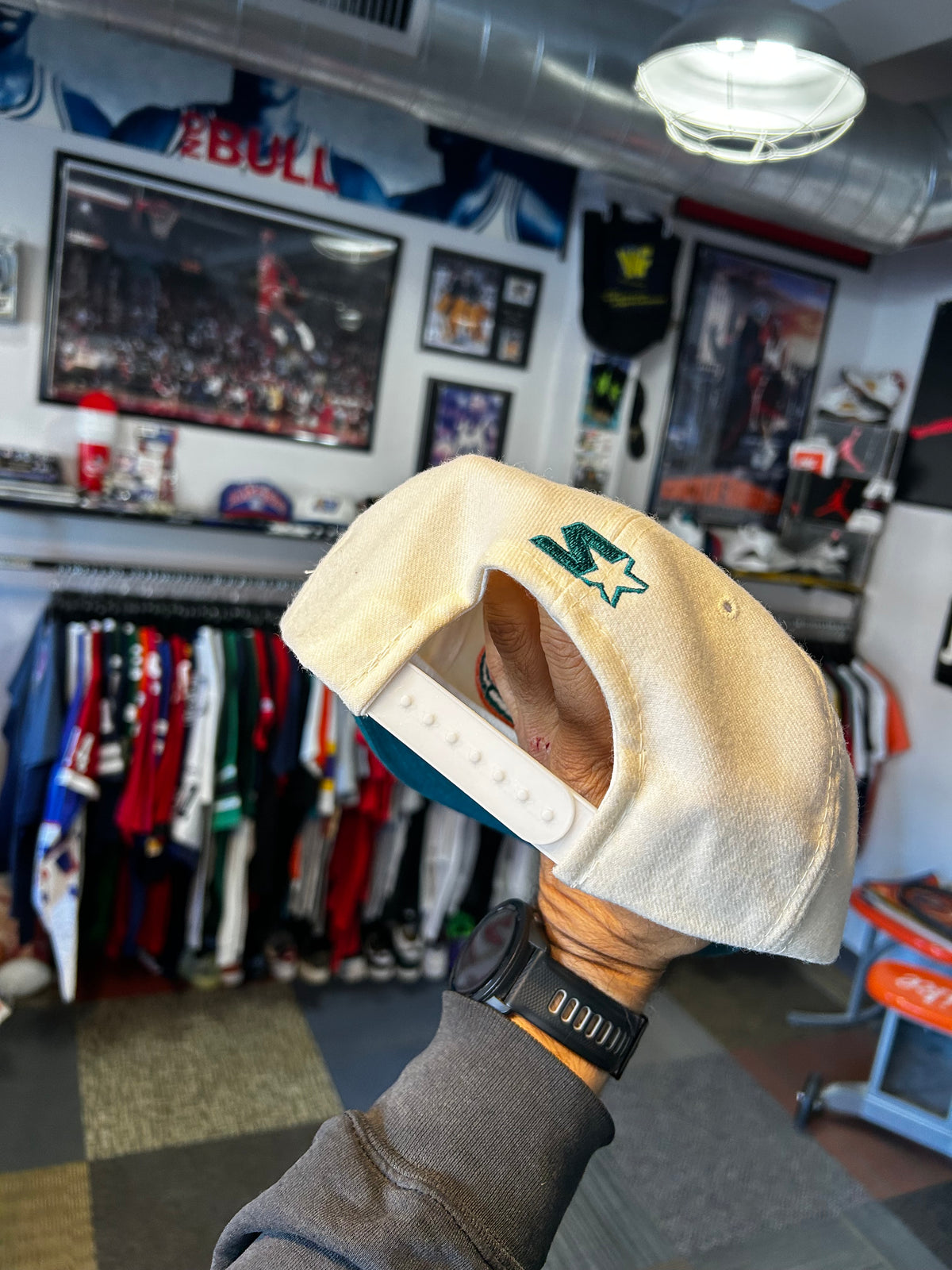 Vintage Miami Dolphins Football NFL Script Snapback Hat Starter Rare 90s Wool