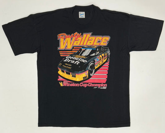 Vintage NASCAR 1989 Winston Cup Champion Rusty Wallace Racing Tee XL 23x29.5 Inches