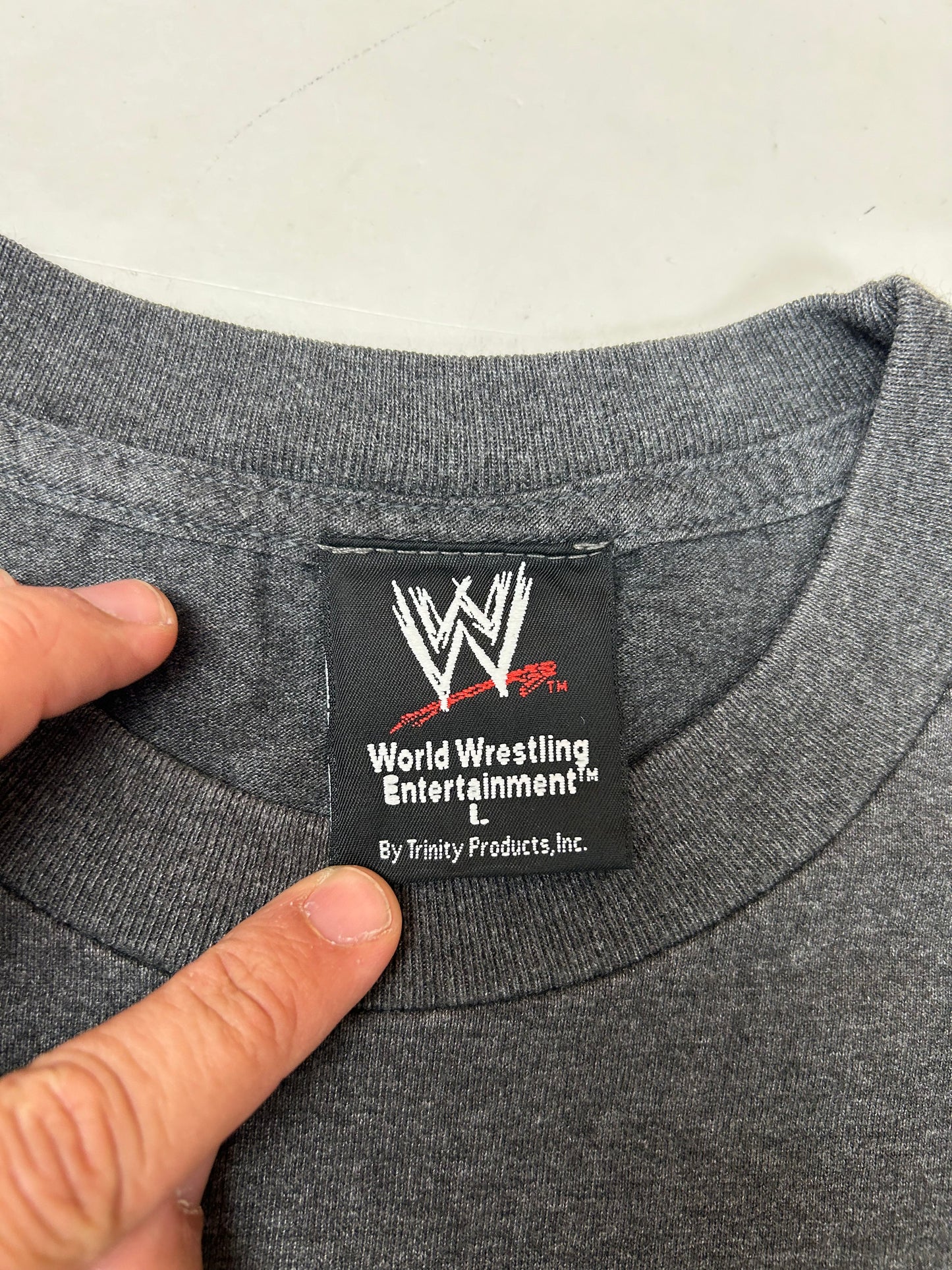 Vintage 00s WWE Shawn Michaels HBK Rise Above Wrestling Tee Large 21x29.5 Inches Gray As Is