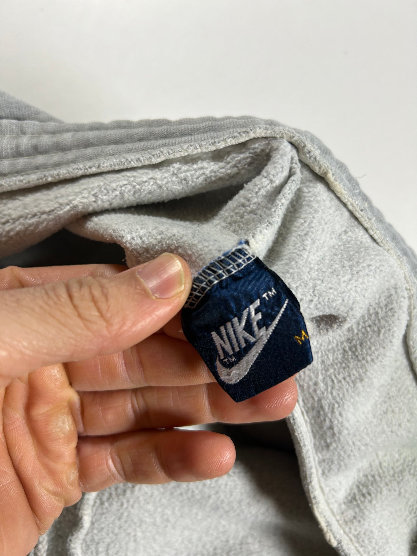 Vintage 80s Nike Sweatpants Gray Terry Wide Leg Baggy Medium Blue Tag 19.75x36.5 Inches