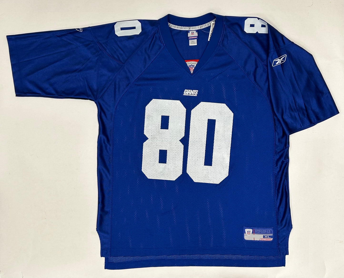 Vintage 00s Reebok New York Giants Jeremy Shockey #80 NFL Jersey XL 26.75x32/34 Inches Blue
