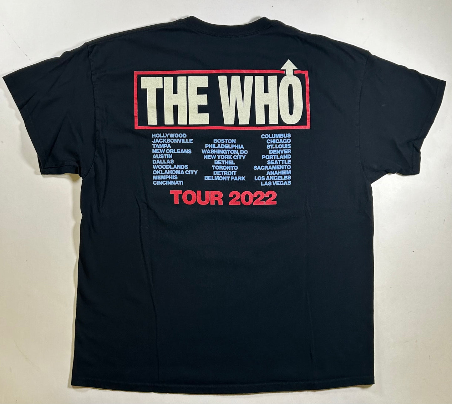 The Who 2022 Tour US Flag Logo Music Band Concert Merch Double Sided 2XL 25x31.25 Inches