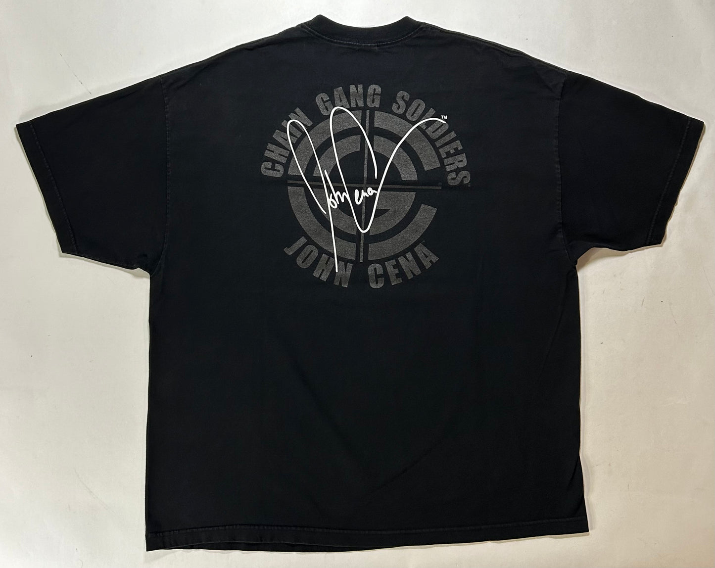 Vintage 00s John Cena WWE The Champ Is Here Chain Gang Soldiers Wrestling Tee 3XL 27.5x33.5 Inches