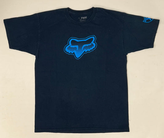 FOX RACING Racer X Motocross Dirtbike Logo Tee Navy Large 21.75x29.25 Inches