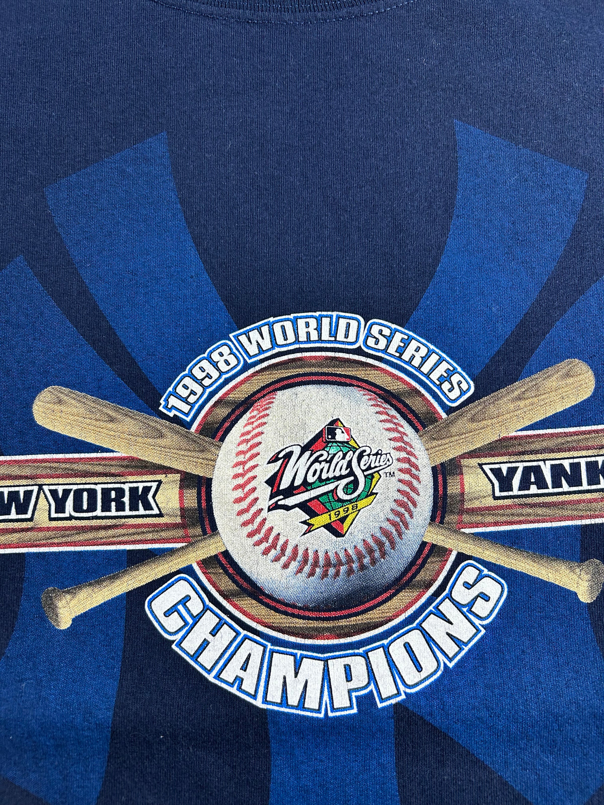 Vintage 1998 New York Yankees World Series Baseball Champions Roster T-Shirt XL 23.75x30.75 Inches
