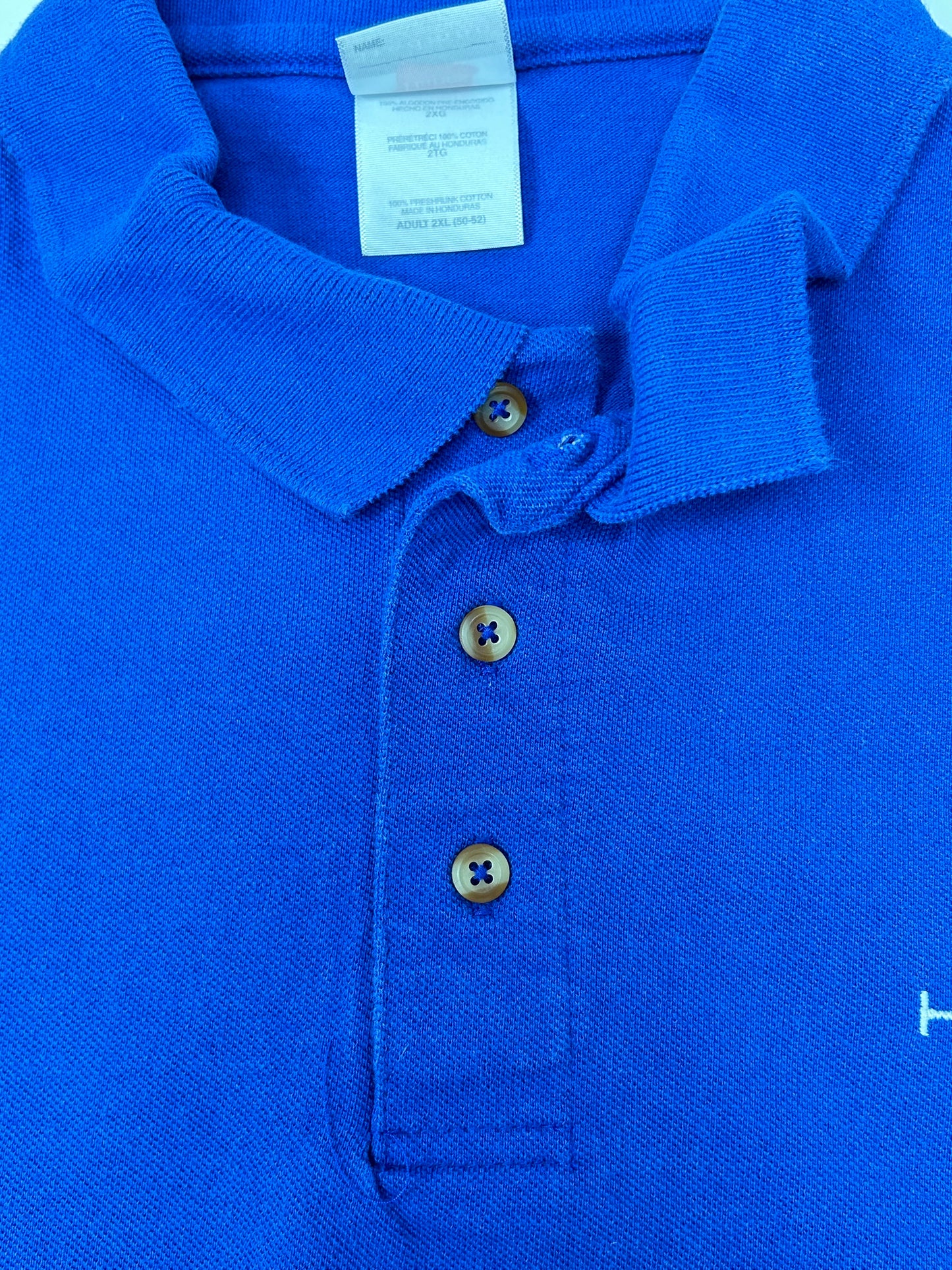 Vintage The Bud Light Hotel Dallas Polo Shirt Embroidered Blue Golf Size 2XL 27.5x29.25 Inches