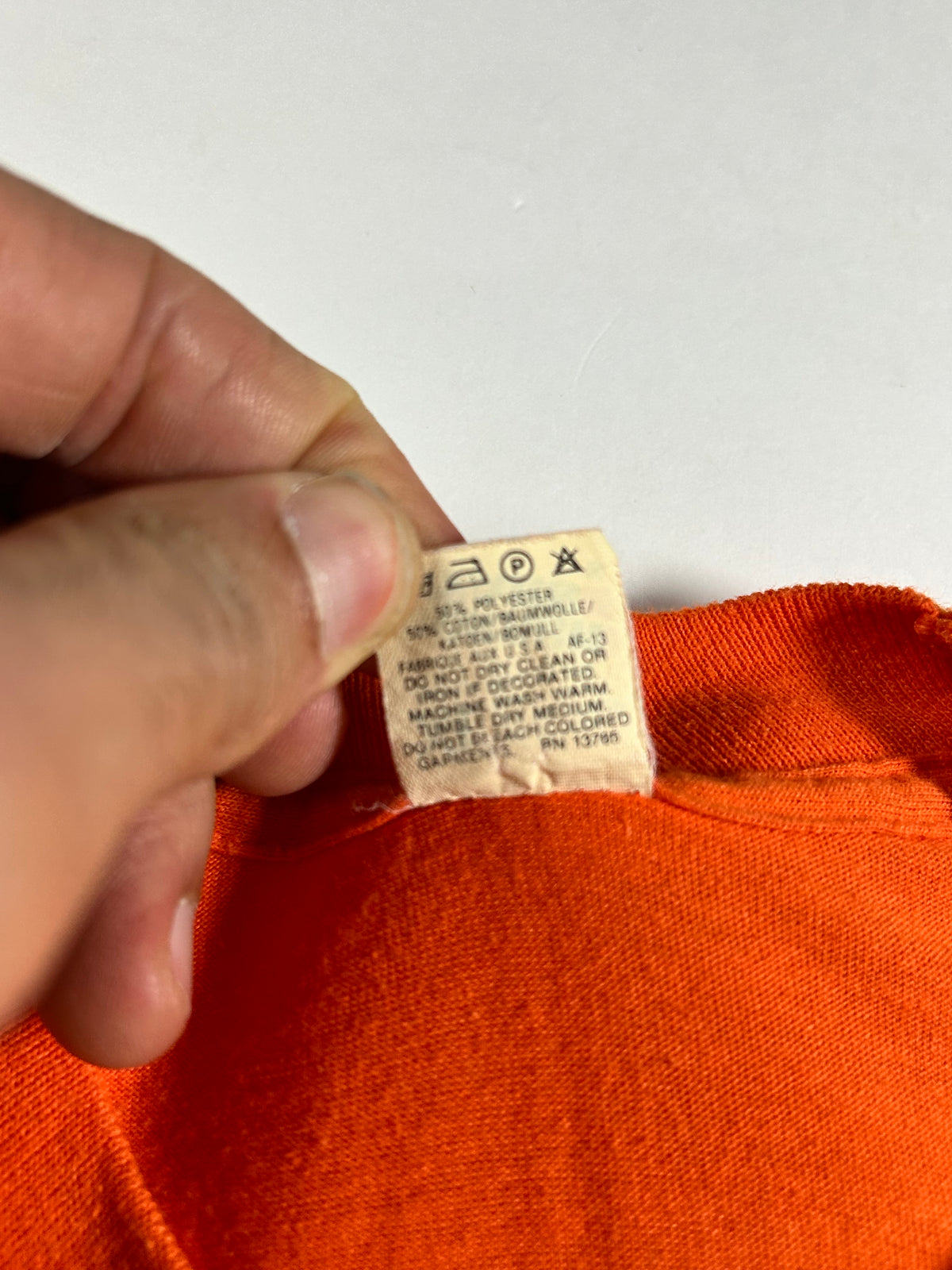 Vintage 1989 This is My Halloween Costume Funny Orange Hallmark T-Shirt 21.25x28.25 Inches As Is Has Wear