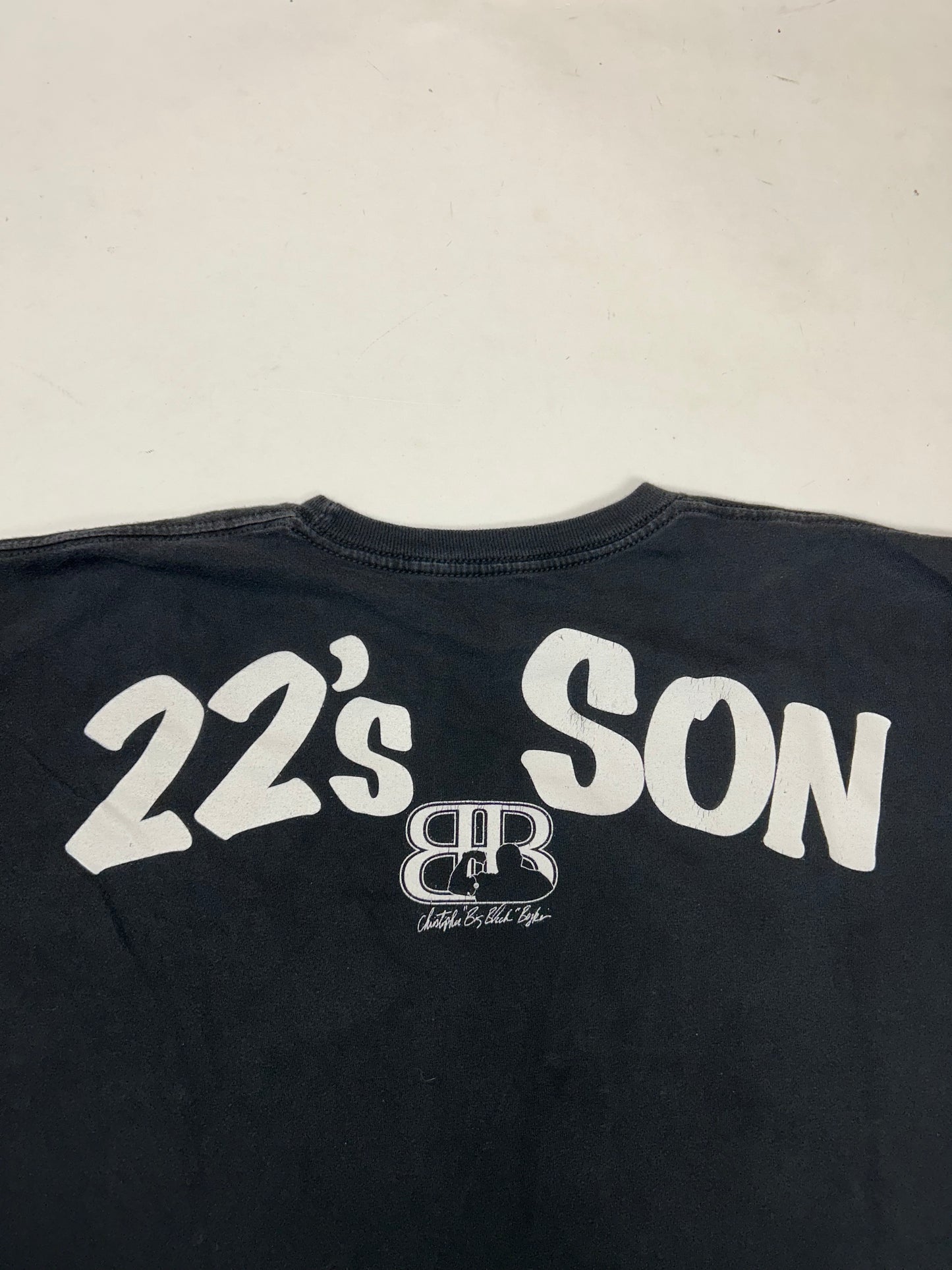 Vintage 00s Big Black Security BB 22’s Son Christopher “Big Black” Boykin Brand Tee Rob & Big Large 22x29 Inches As Is