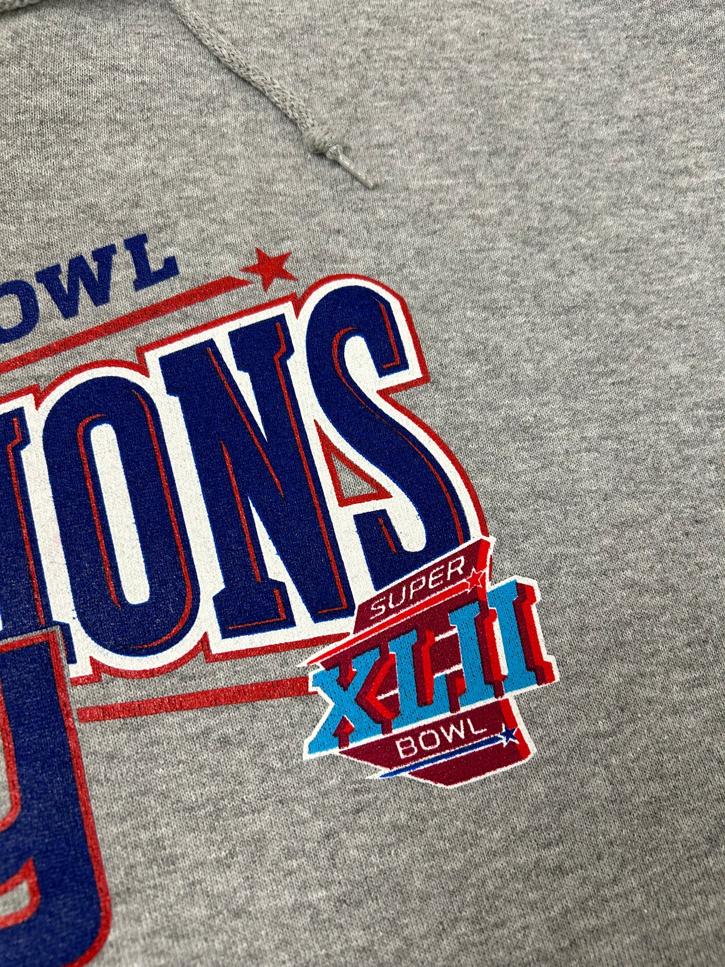 NFL Super Bowl XLII Champion New York Giants Hooded Sweatshirt 2XL/XL Fit 30x30.5 Inches