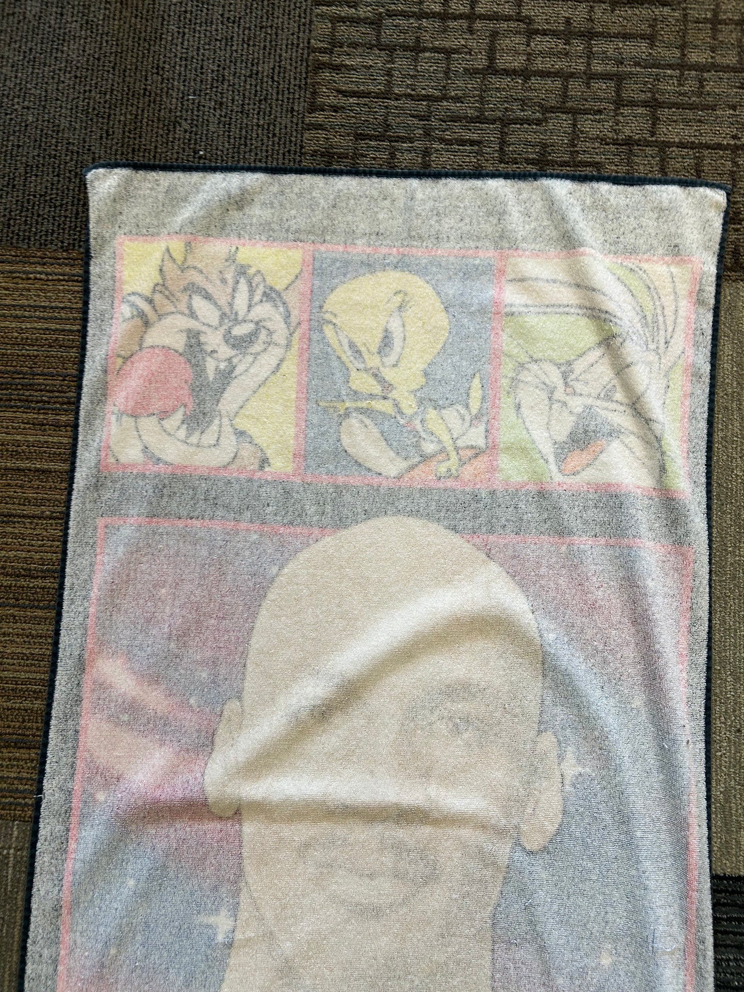 Vintage Warner Bros. Space Jam Beach Towel Michael Jordan & Looney Tunes Movie About 27.5x56 Inches