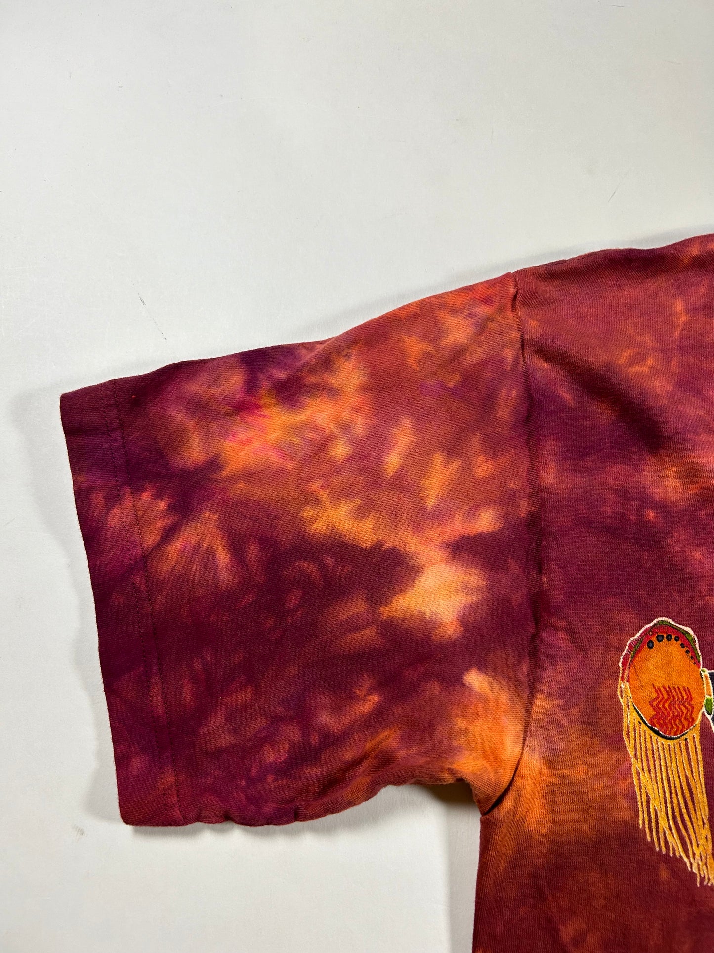 Vintage 96’ The Mountain Red Native American Tie Dye Graphic T-Shirt Large 22x32 Inches As Is