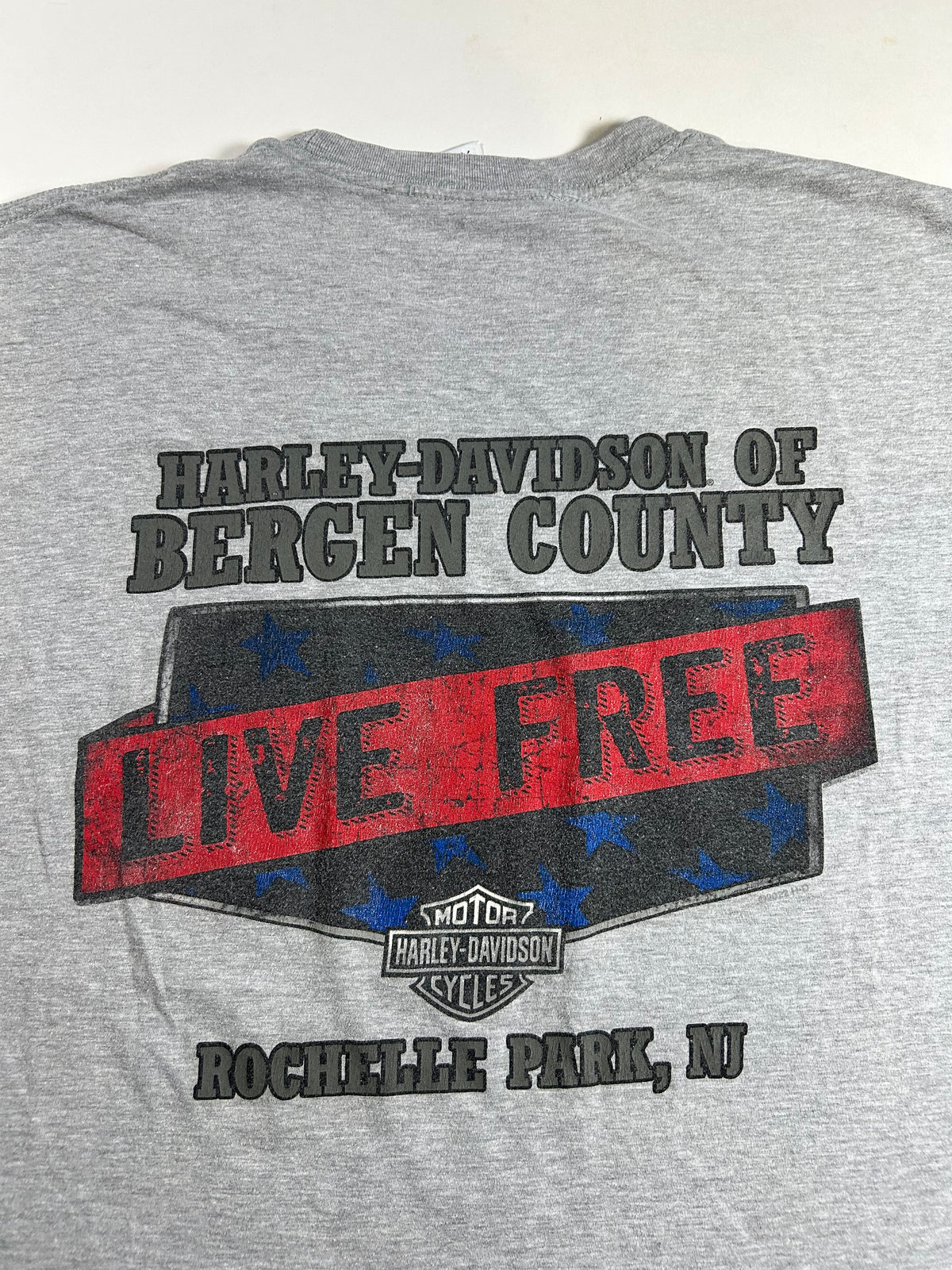 2022 Harley Davidson Motorcycles Of Bergen County Rochelle Park, NJ Live Free USA Flag Tee XL 24.25x30.25 Inches