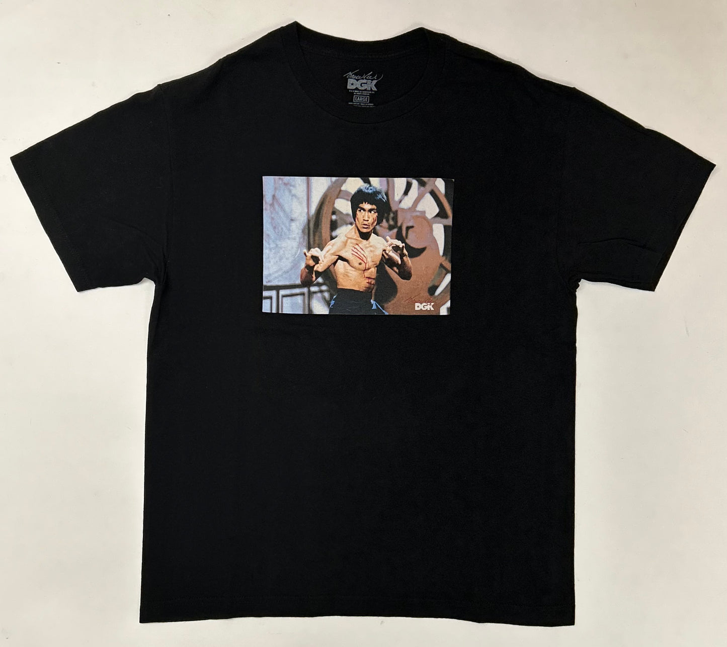 DGK Bruce Lee Karate Graphic Skate Tee Skateboarding Collab Large 21.5x29 Inches Black