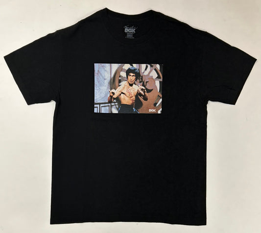 DGK Bruce Lee Karate Graphic Skate Tee Skateboarding Collab Large 21.5x29 Inches Black