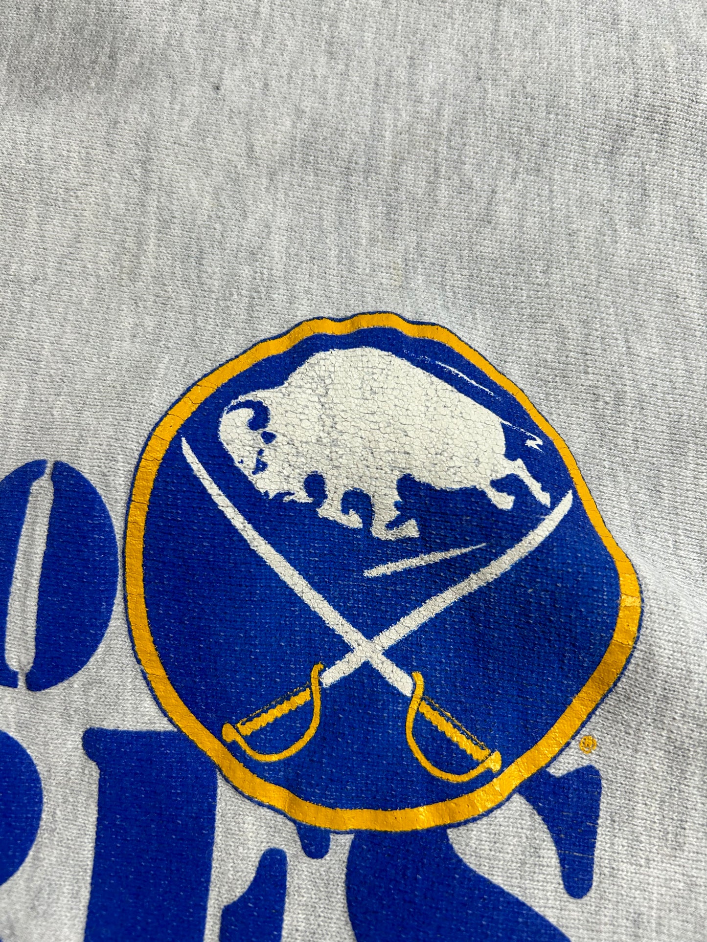 Vintage Buffalo Sabres NHL Champion Reverse Weave Crewneck Sweatshirt 21.75x27.5 Inches Mediumish/Smallish Fit As Is Has Wear