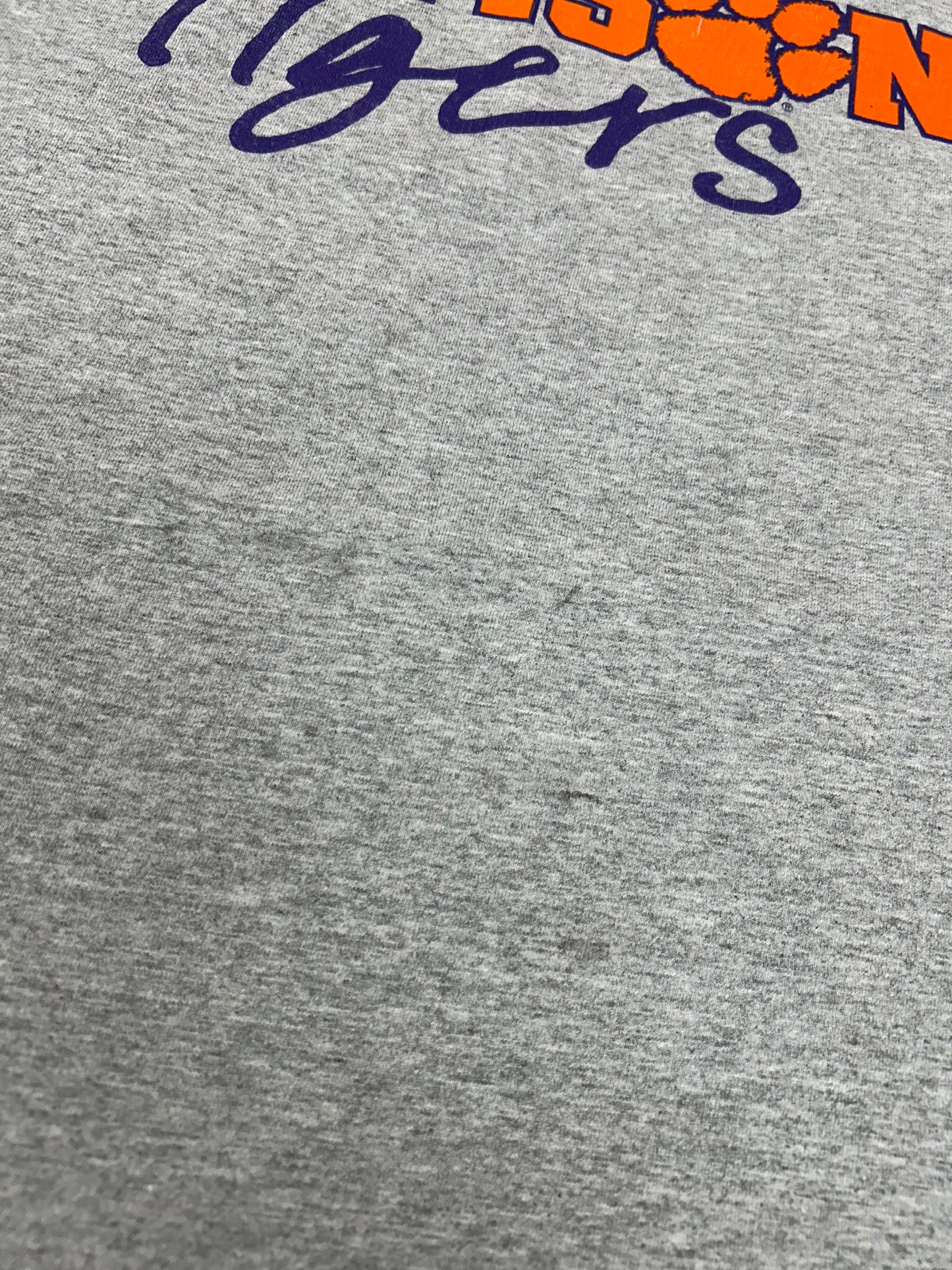 Vintage 90s Clemson Tigers College Russell Athletic USA Tee Large 22.25x29.25 Inches As Is