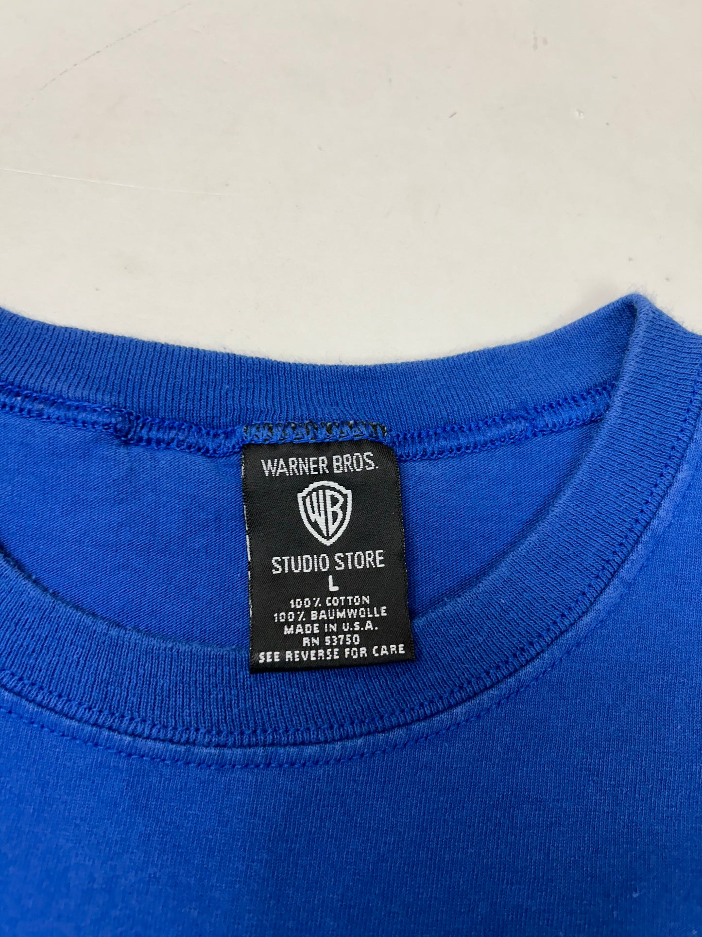 Vintage 1996 Warner Bros. Studio Store Tasmania Devil Taz Graphic Tee Large 21.25x29 Inches Blue